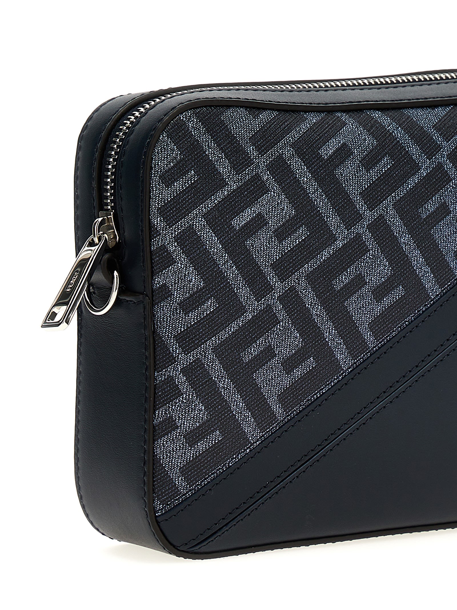 Shop Fendi Camera Shoulder Bag In Denim Blue