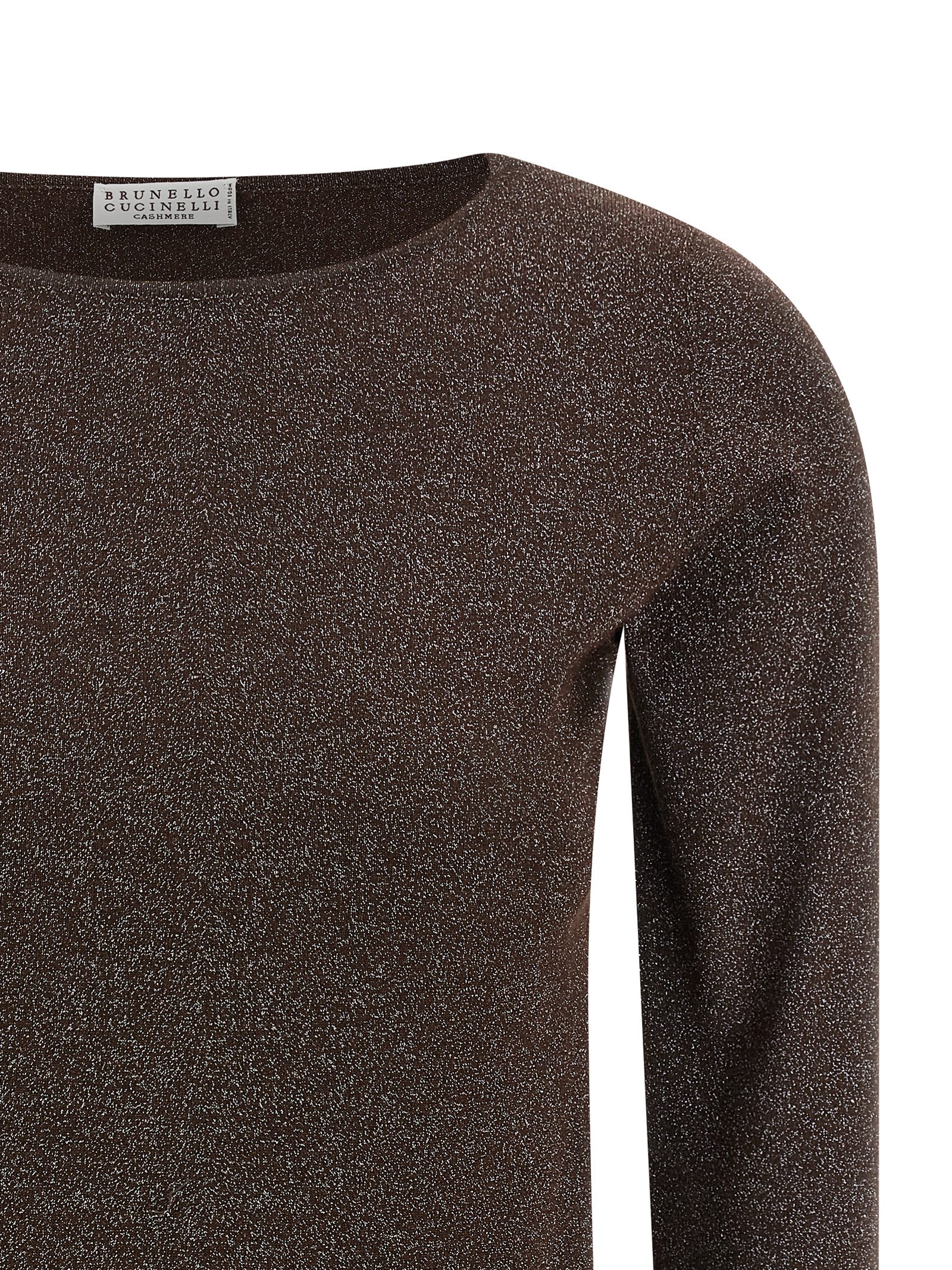 Brunello Cucinelli Lurex Sweater Sweaters And Cardigans Brown In Brown