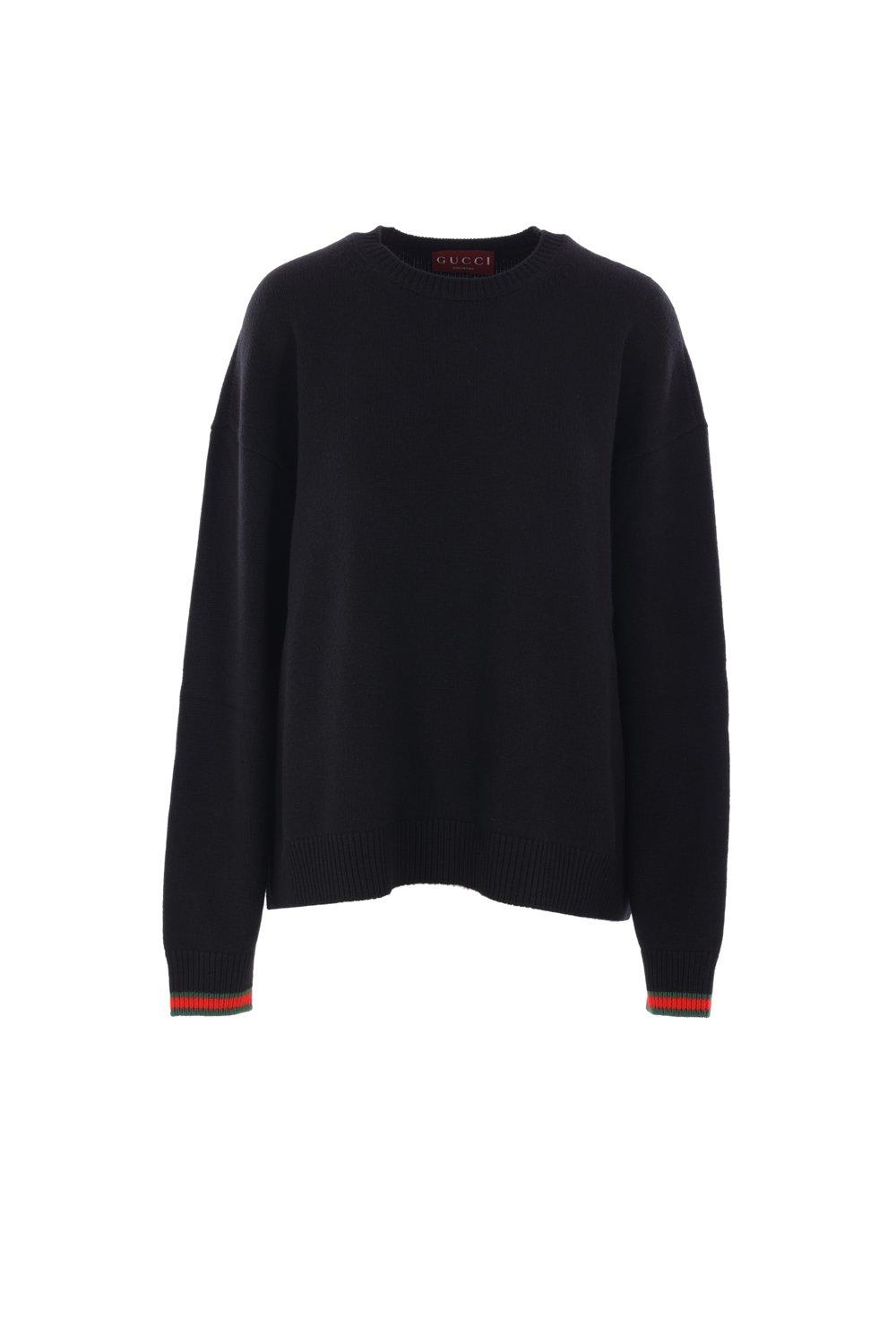 Gucci Oversize Wool And Cashmere Sweater In Black