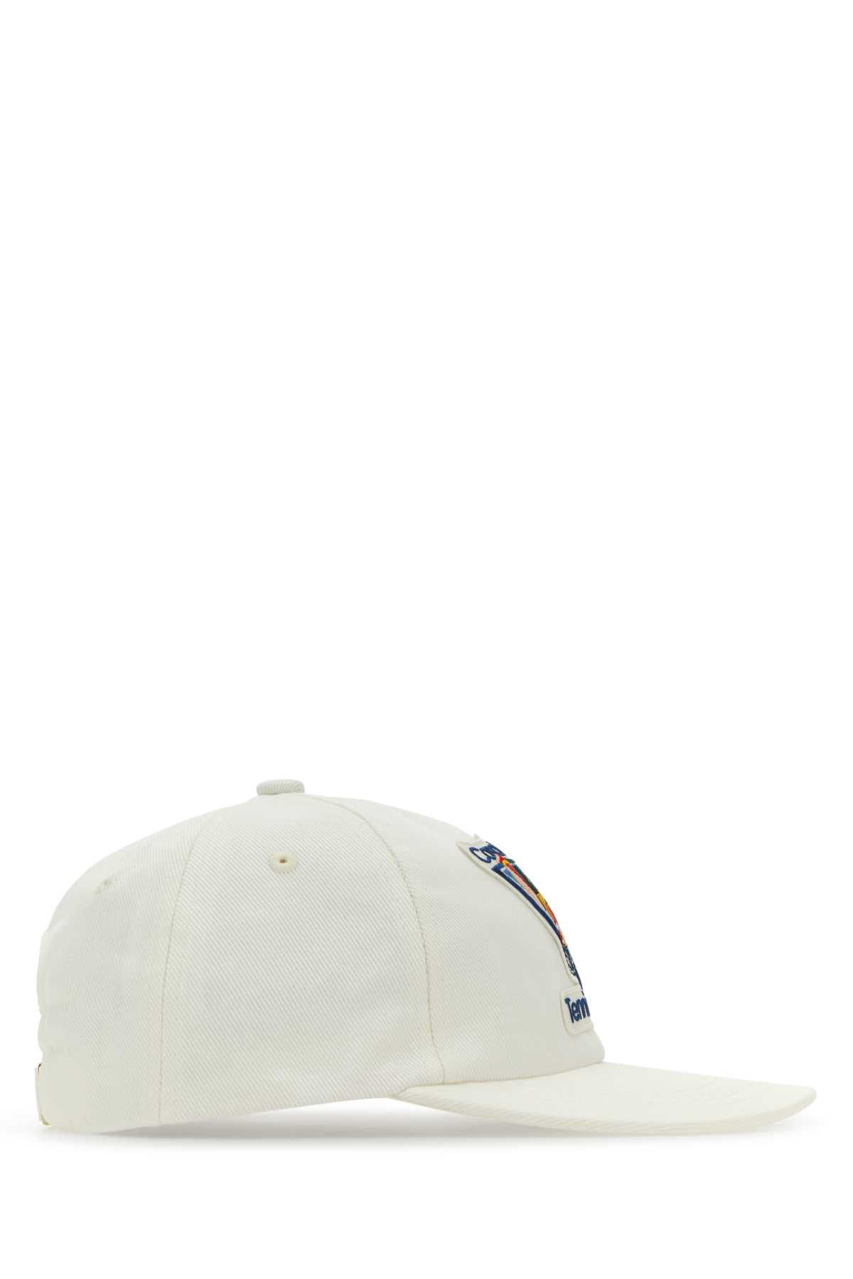 Casablanca Ivory Cotton Baseball Hat In Lajoueuse