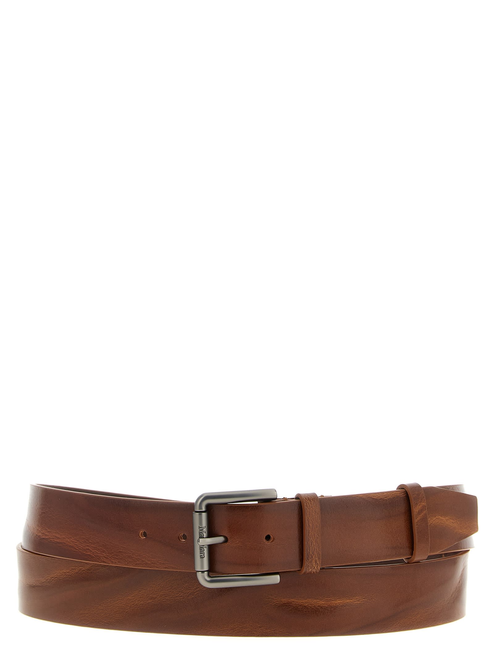 Max Mara Buckle40xlong Belt In Brown