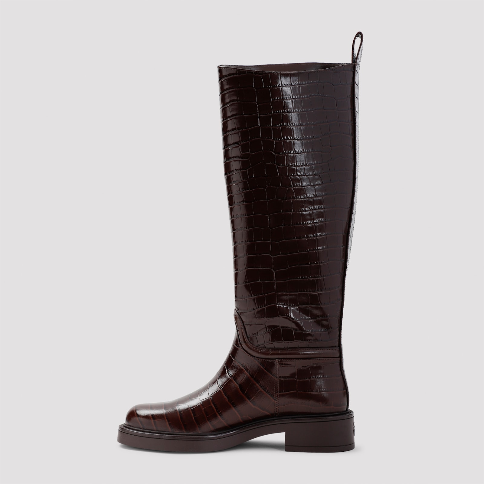 Shop Stuart Weitzman Celia Riding Boots In V Walnut Tonal