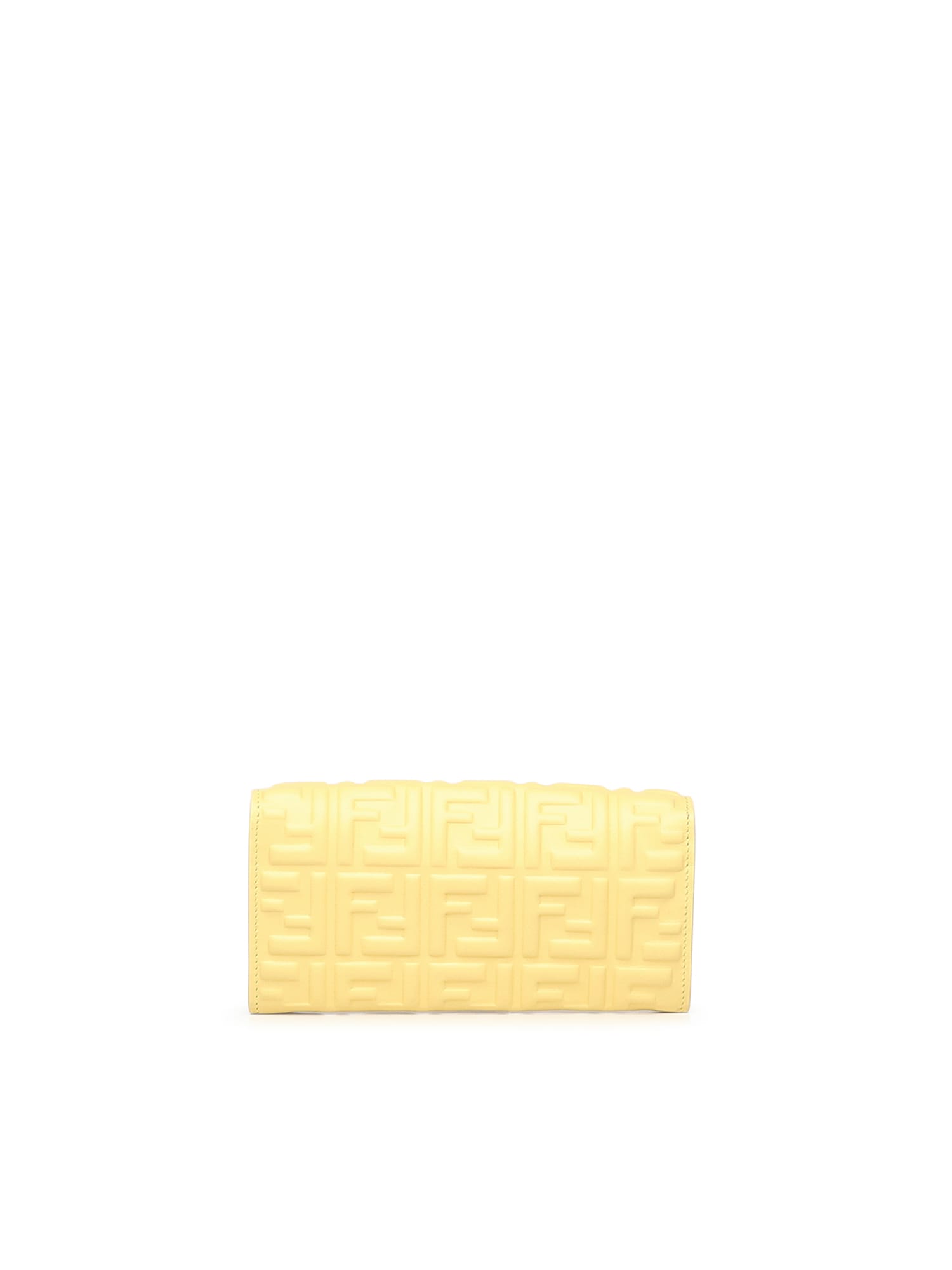 Fendi Baguette Continental Wallet In Nappa Leather In Yellow