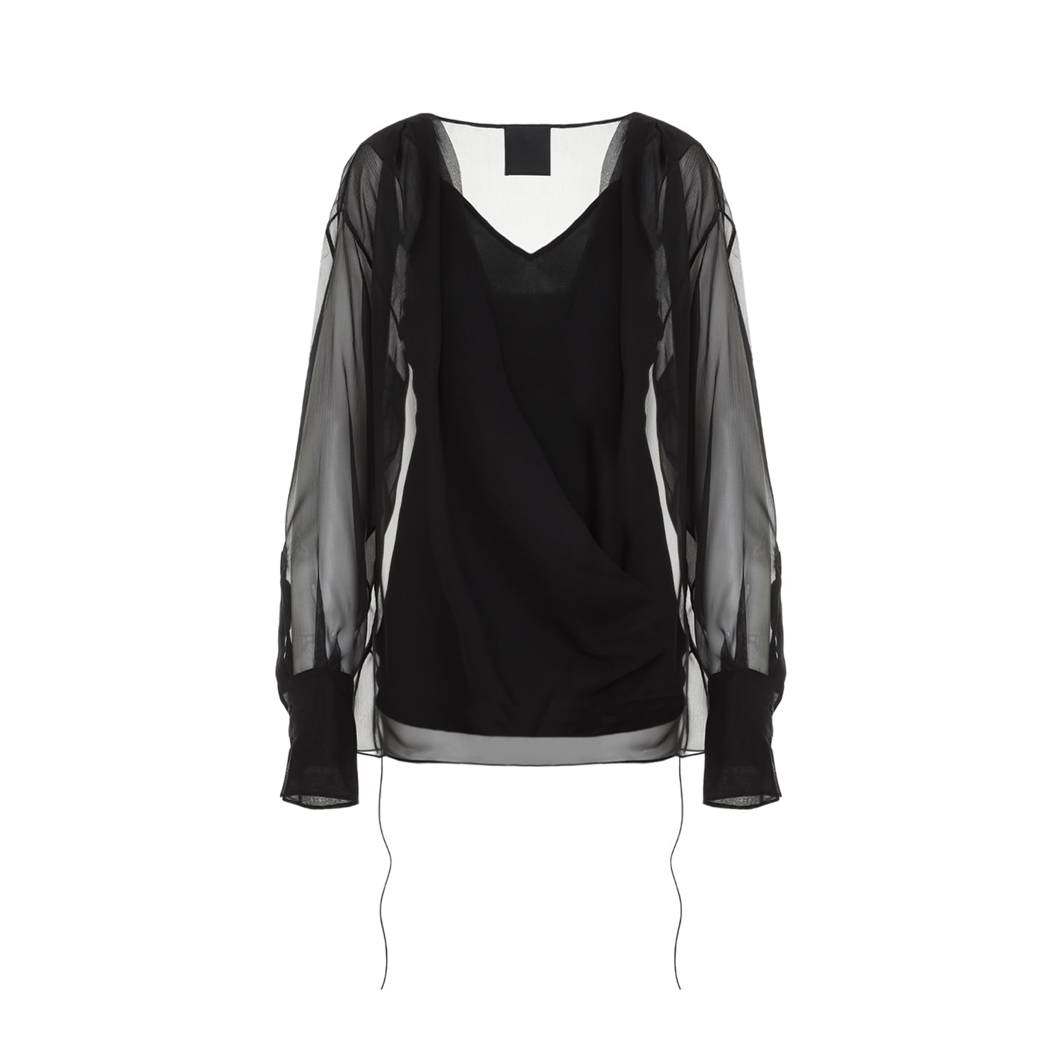 Shop Givenchy Draped Shirt In Black