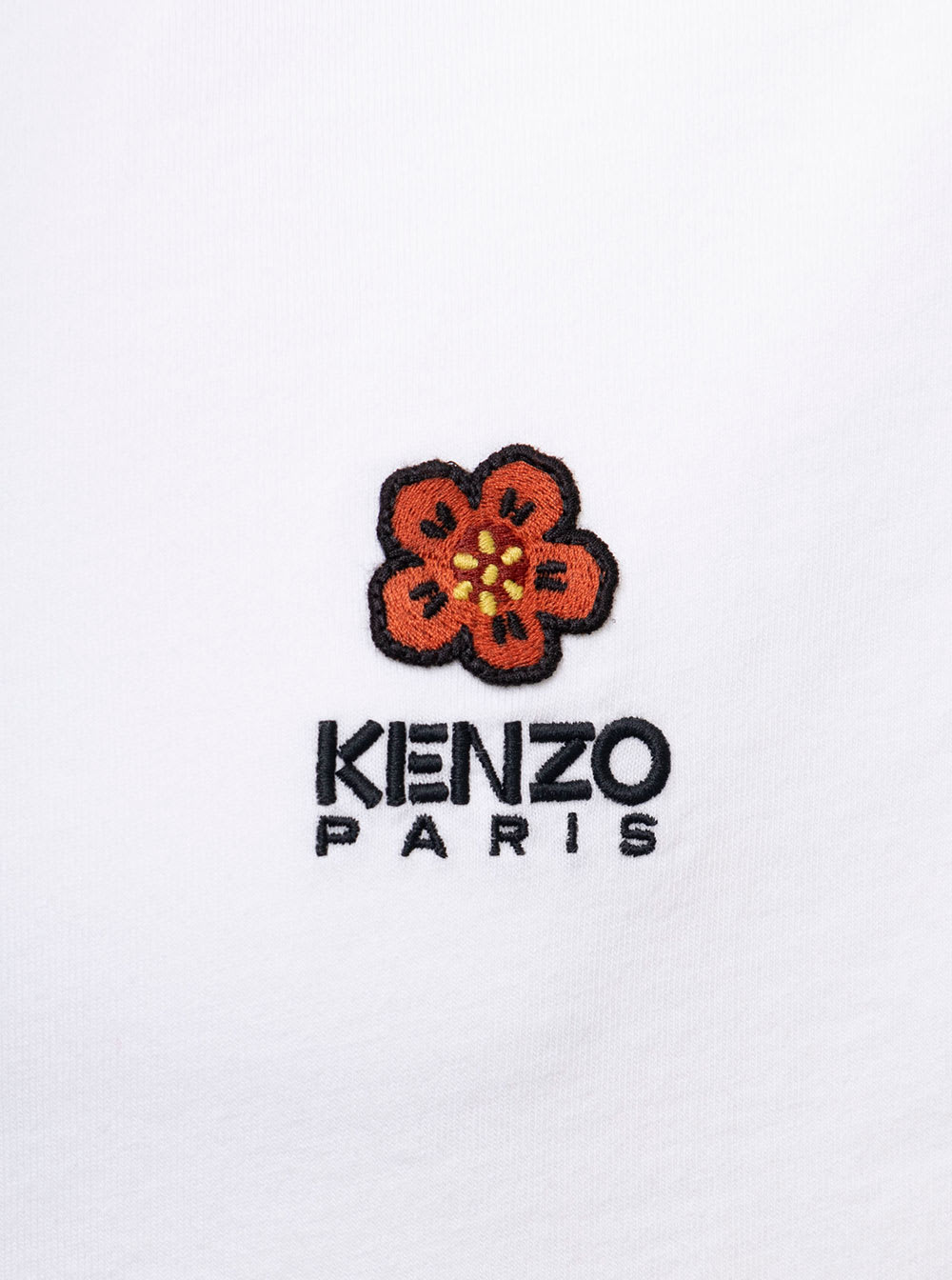 Shop Kenzo White Cotton T-shirt With Embroidered Crest Logo  Man