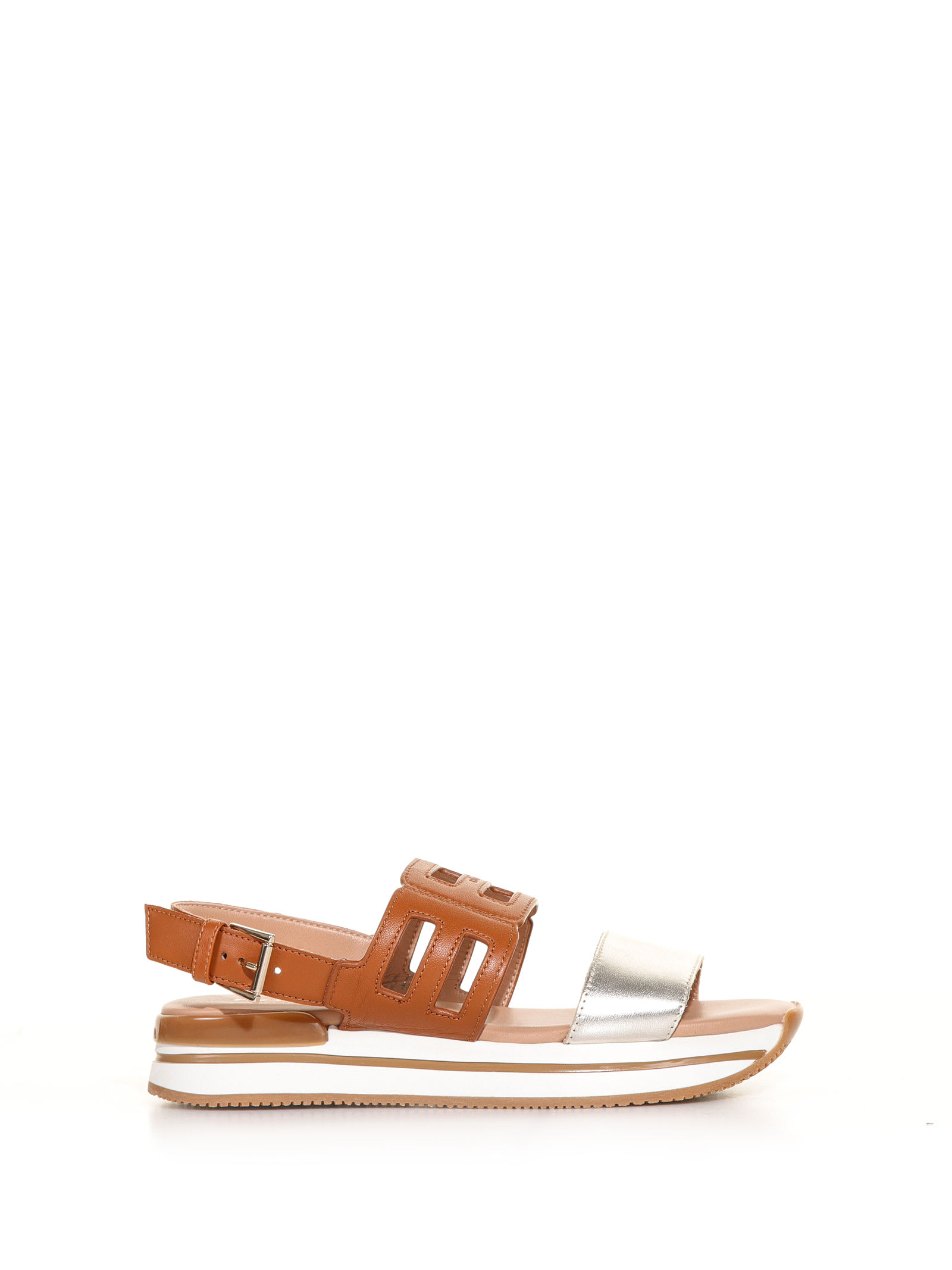 HOGAN H222 SANDAL IN TWO-TONE NAPPA LEATHER