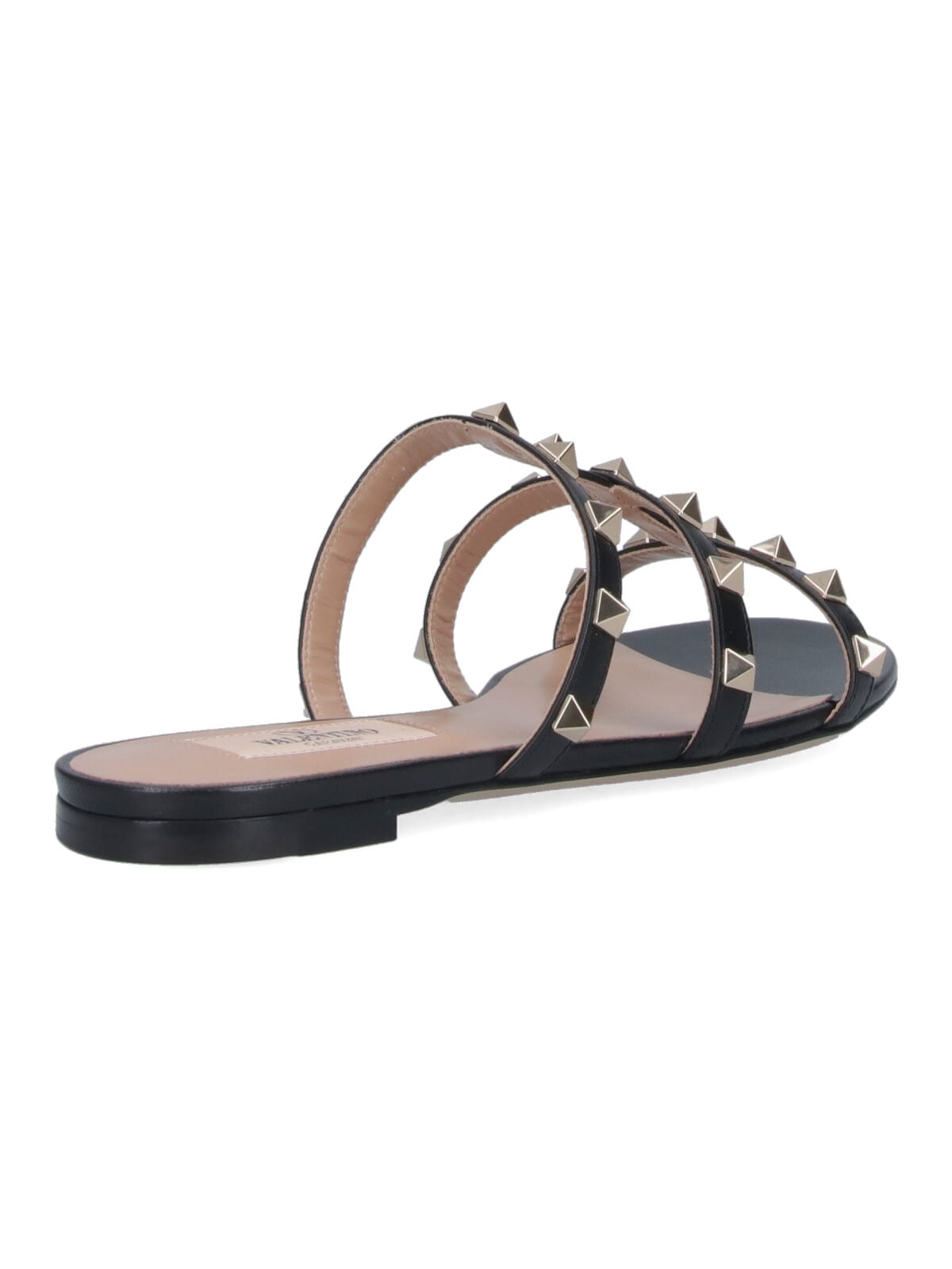 Valentino Rockstud Caged Leather Sandal In Black