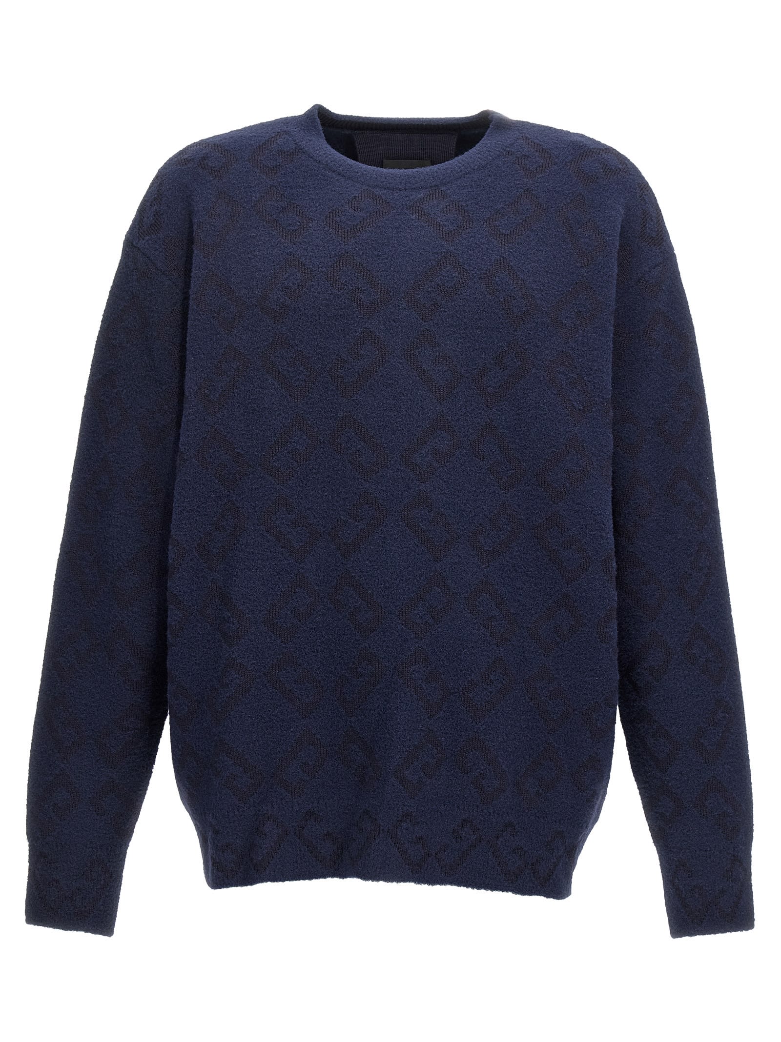 Shop Givenchy Logo Embroidery Sweater In Blue