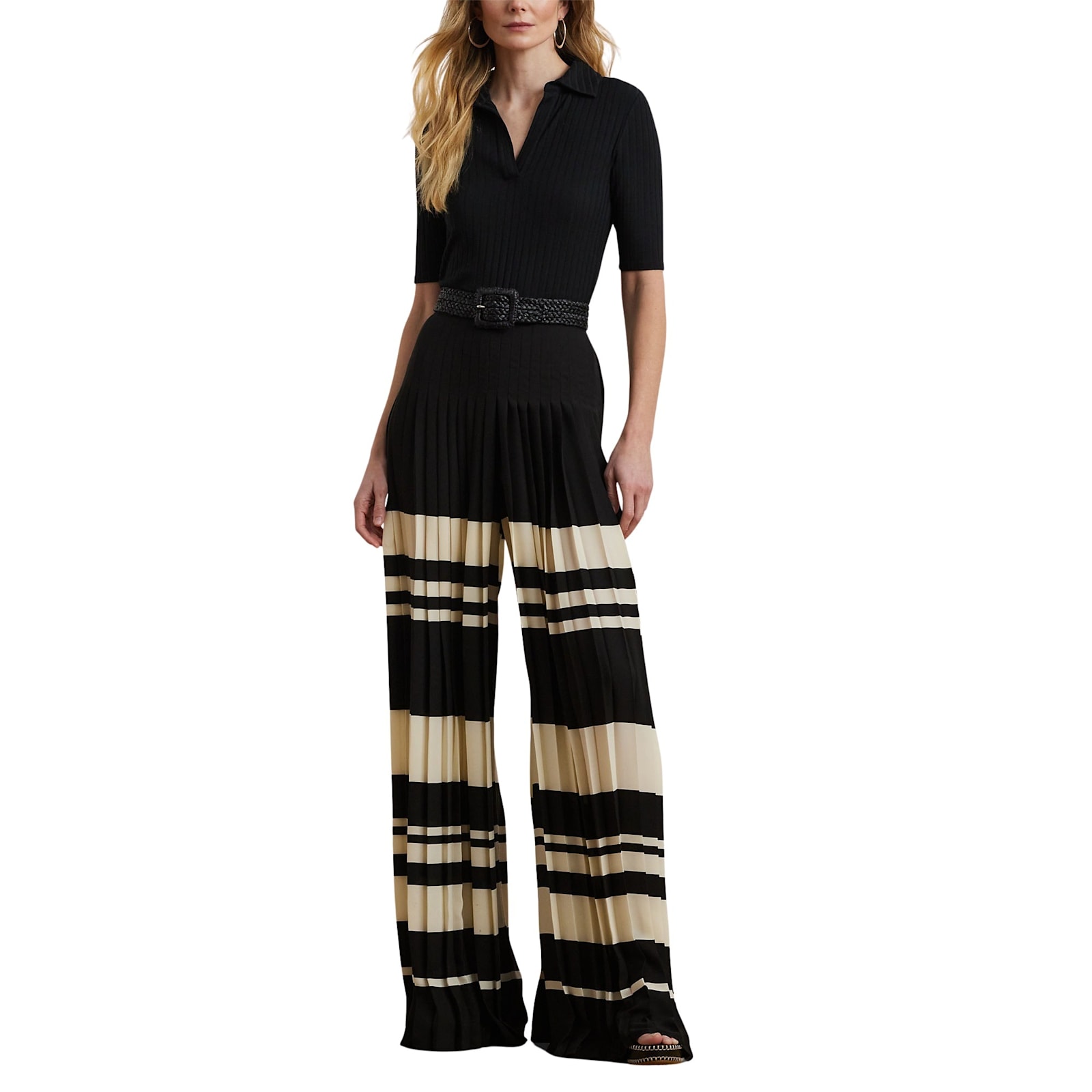 Ralph Lauren Lokette Full Length Pleated In Animal Print