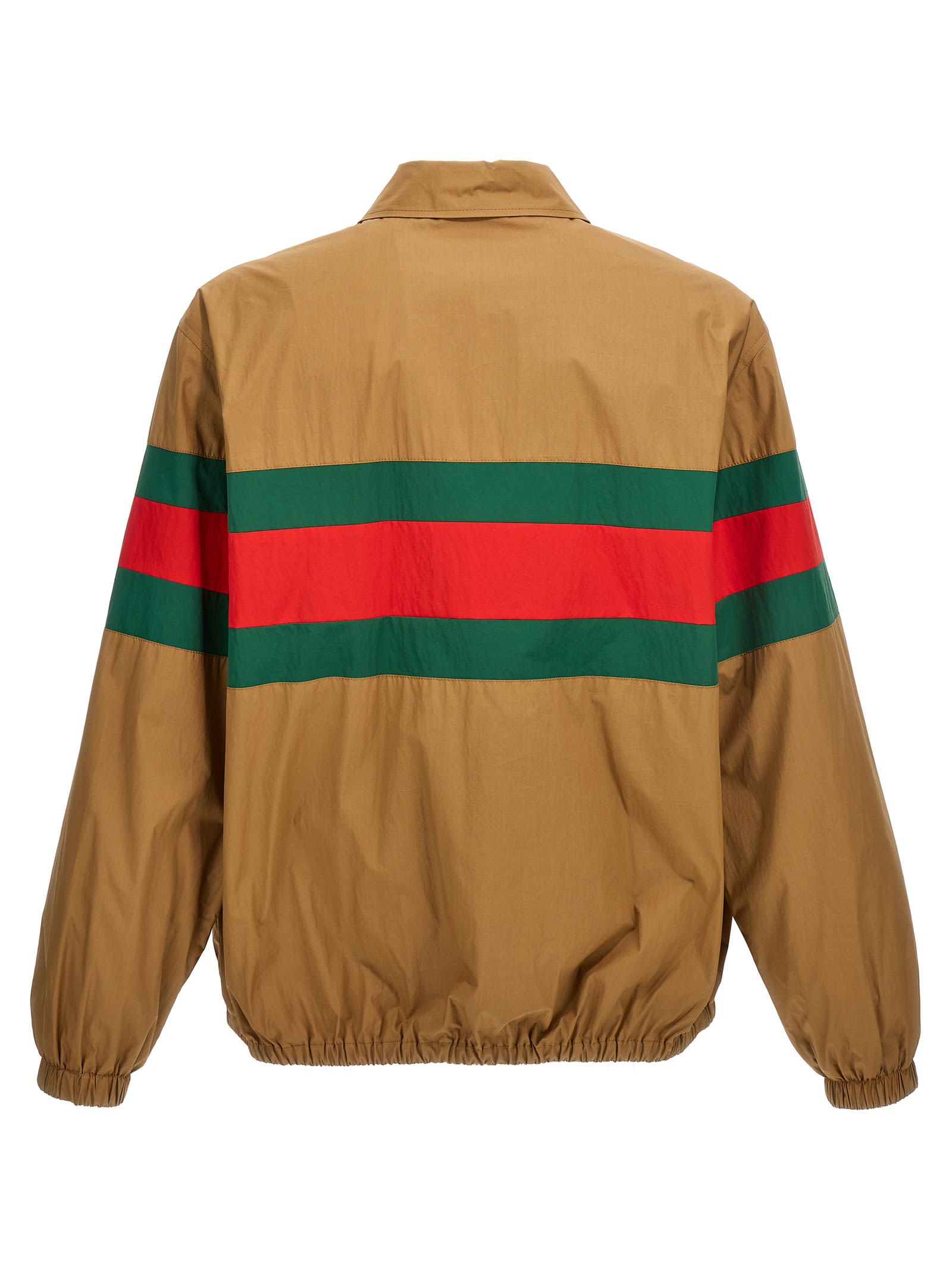 Shop Gucci Web Jacket In Beige