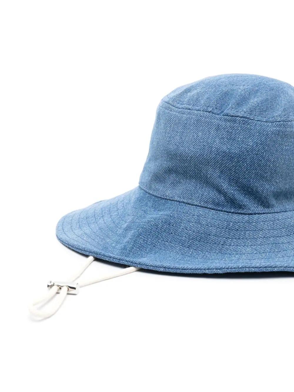 Shop Isabel Marant Logo-print Denim Sun Hat In Lu