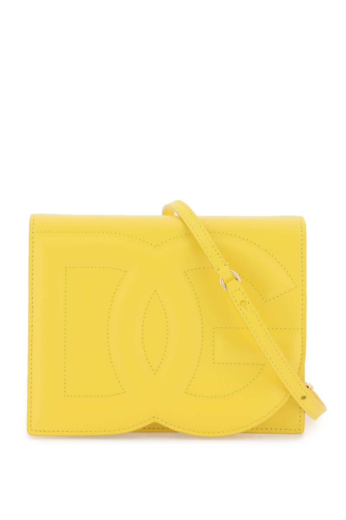 Shop Dolce & Gabbana Leather Crossbody Bag In Giallo