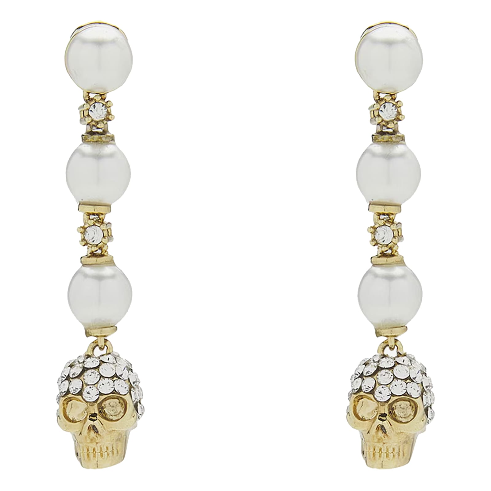 Skull And Pearl Earrings