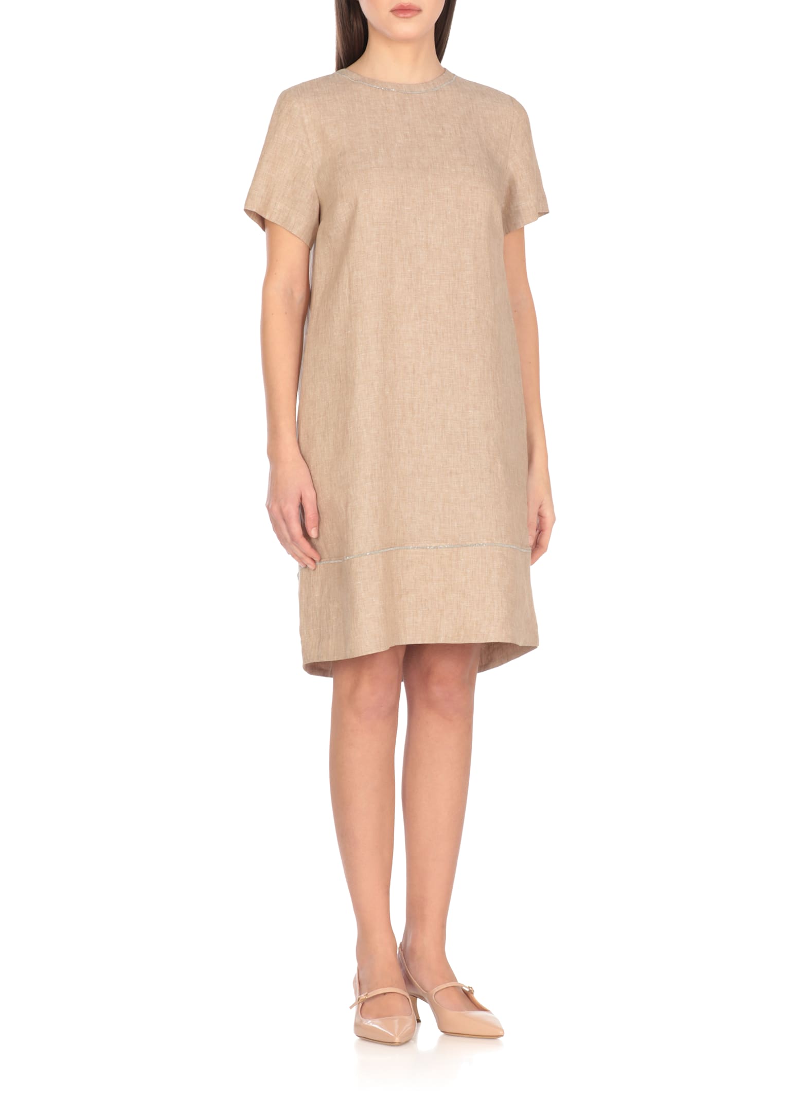 Shop Peserico Dress In Beige