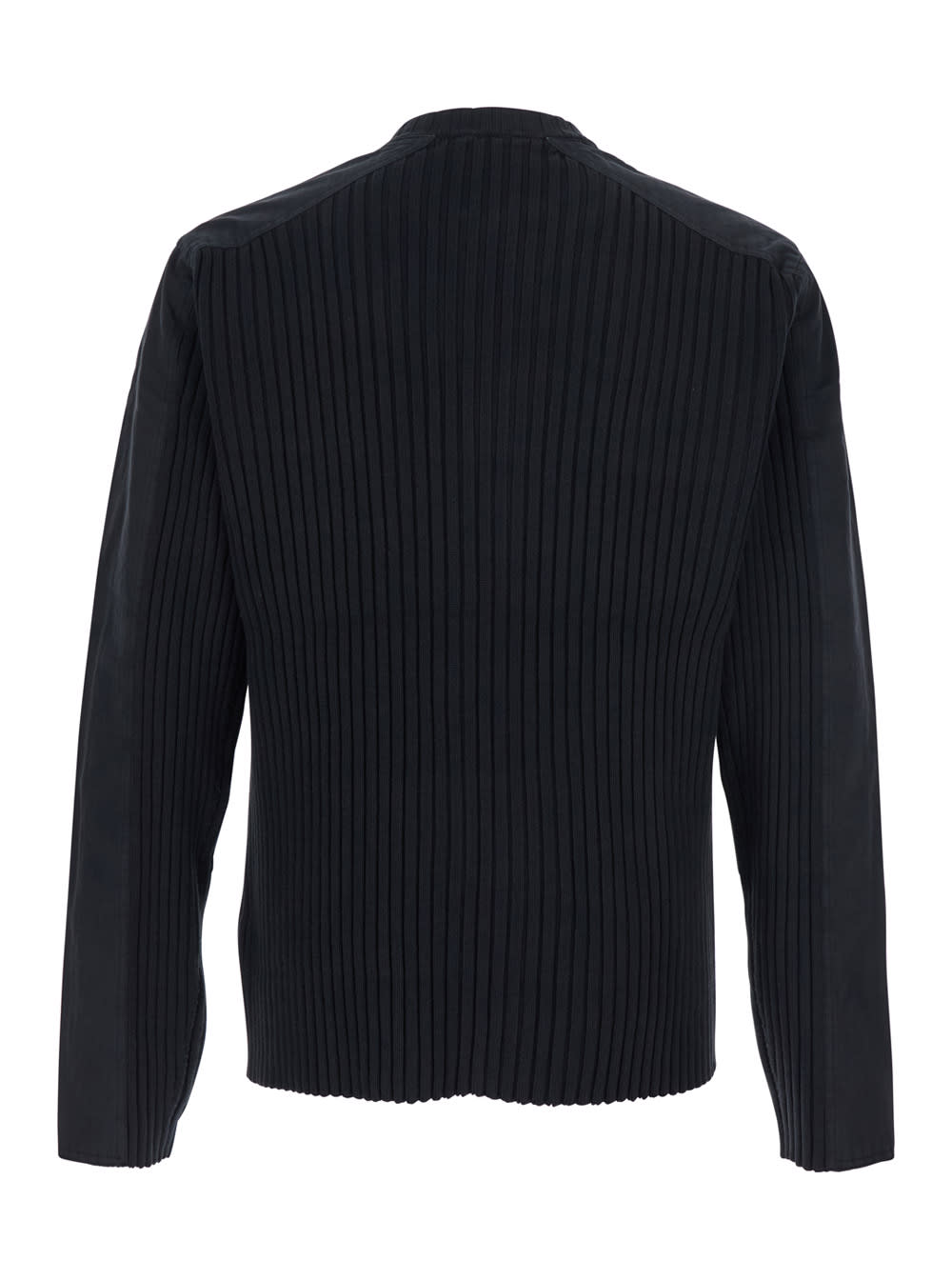 Diesel Zipped Cardigan With Utilitarian Panels In Blue
