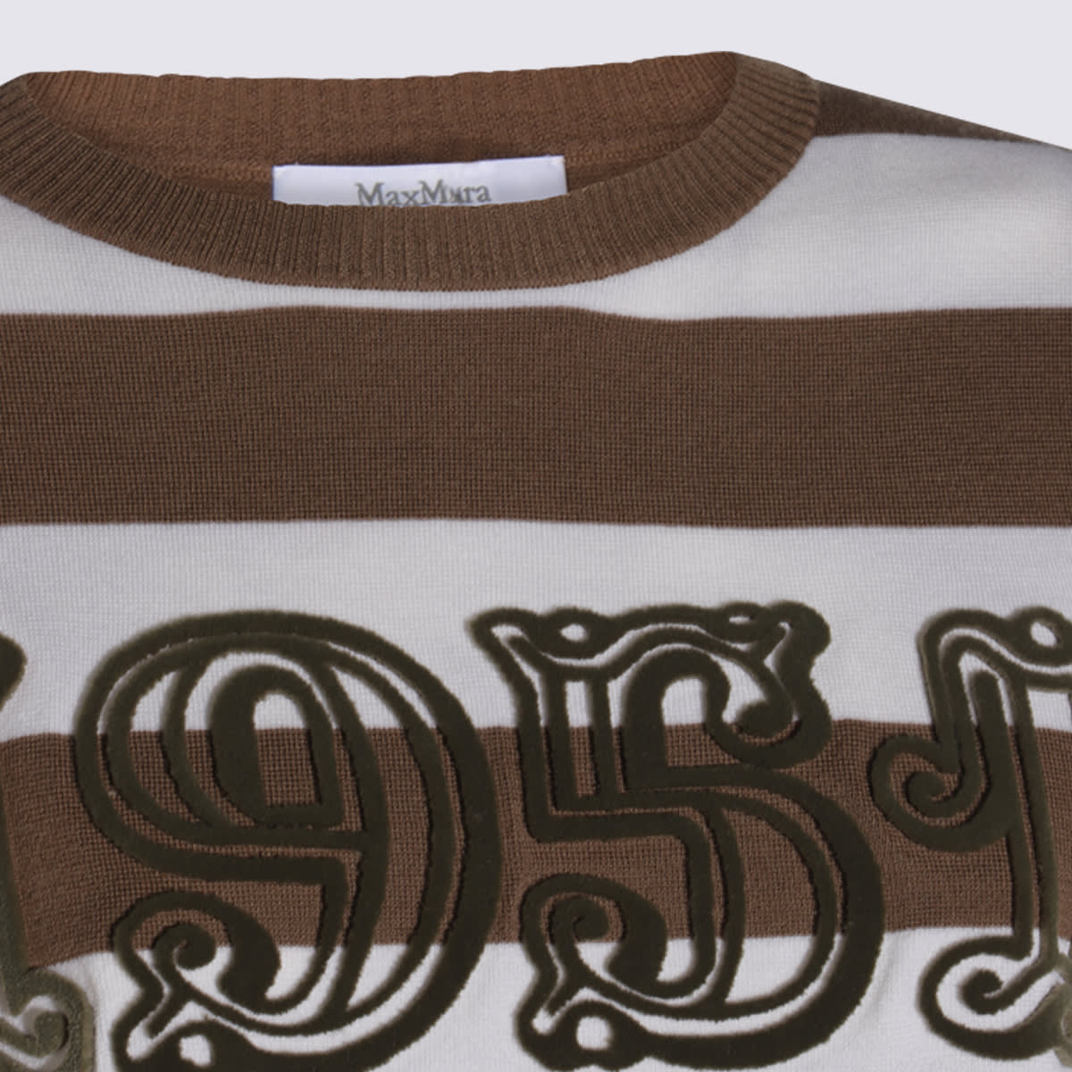 Max Mara White And Beige Wool Knitwear In Multi