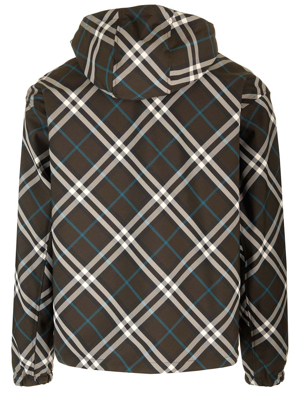 Shop Burberry Reversible Check Jacket In Green