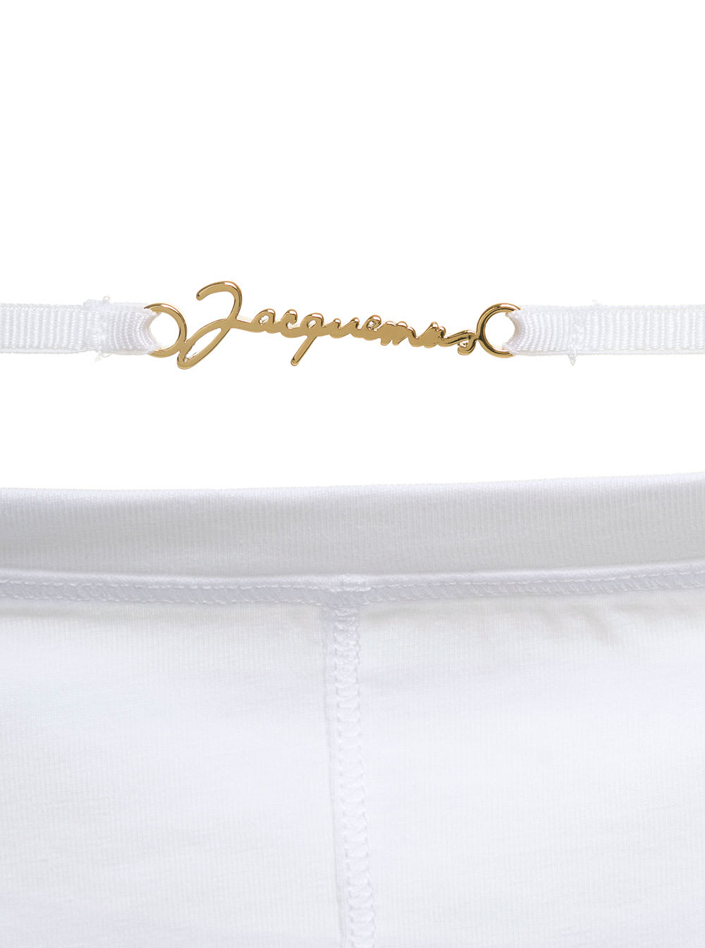 Shop Jacquemus Sierra White Long-sleeve Top With Logo Detail In Jersey Woman