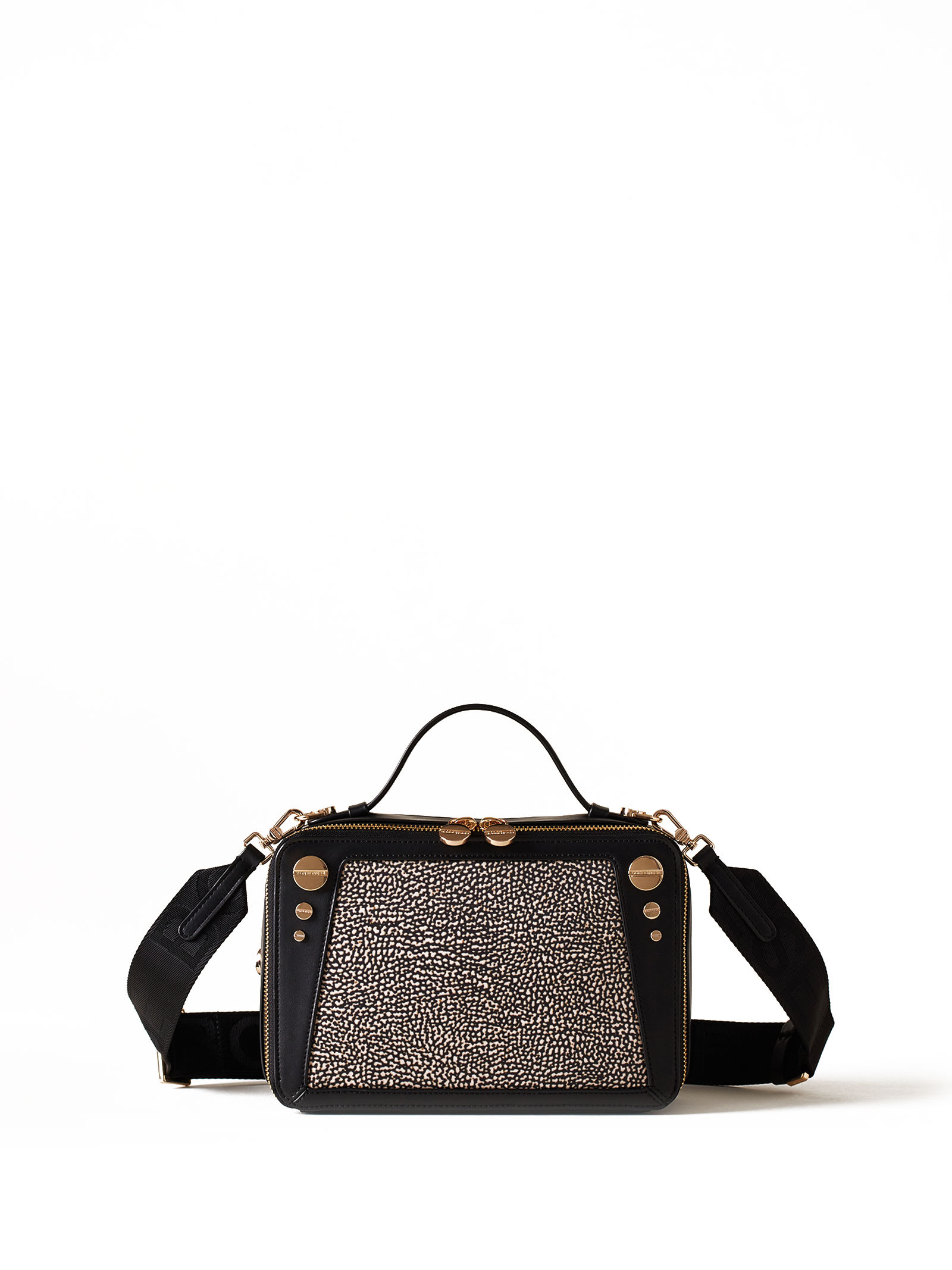 Borbonese Op Fabric Handbag With Shoulder Strap