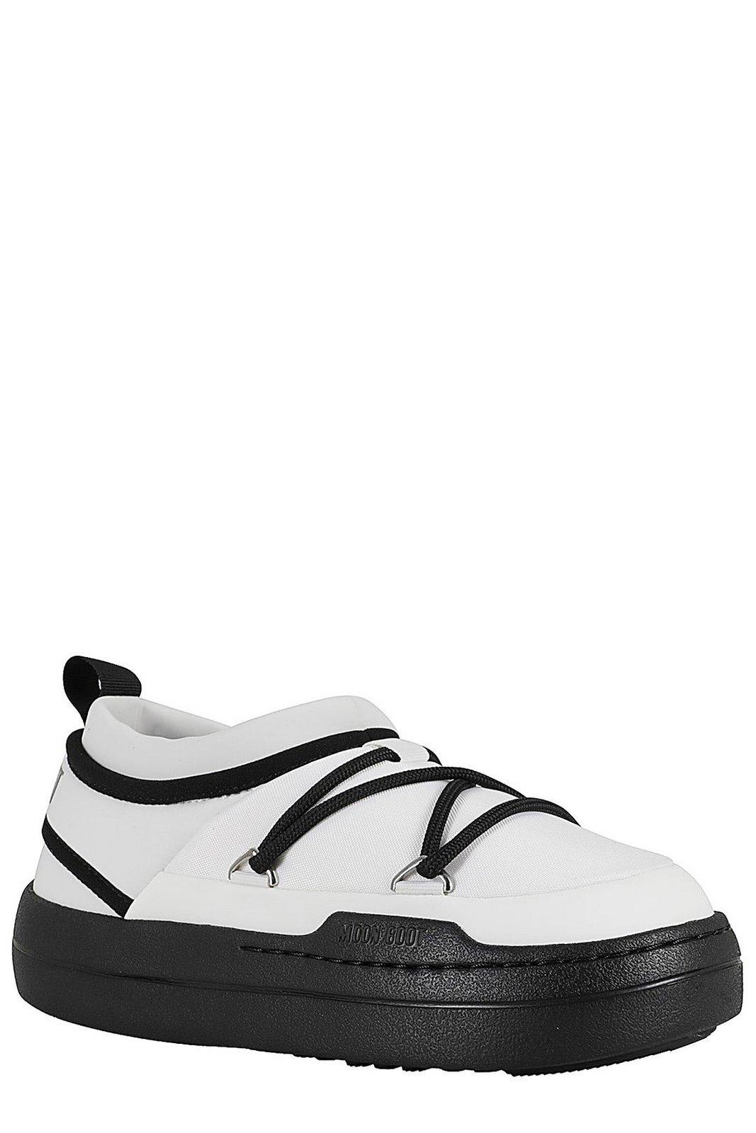 Shop Moon Boot Park Icon Round Toe Sneakers In Black/white