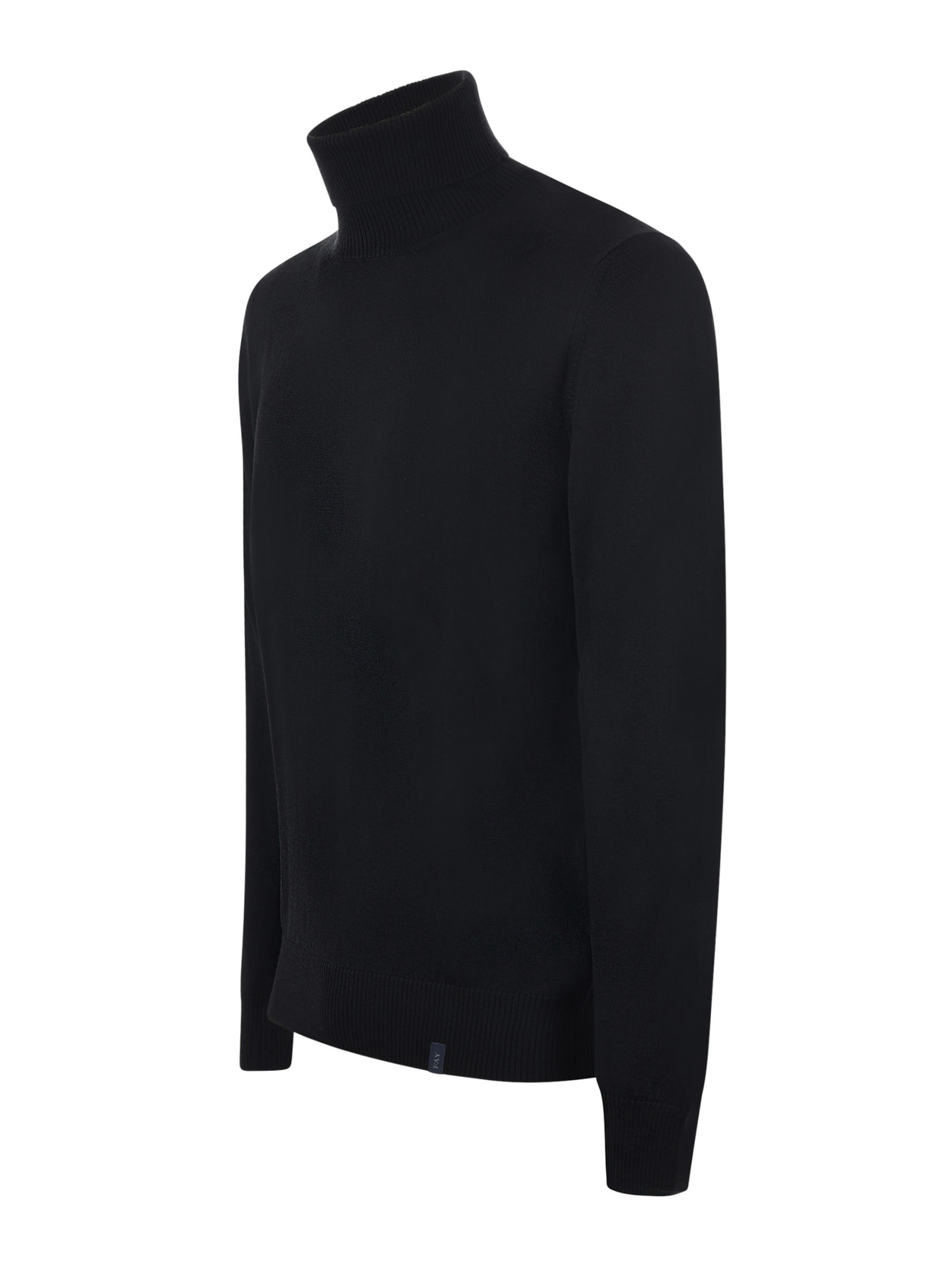 Fay Wool Turtleneck Sweater In Nero