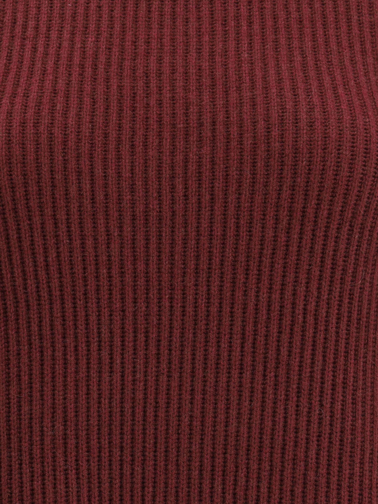 Brunello Cucinelli Bordeaux Fleece Wool Casual Dress In Burgundy