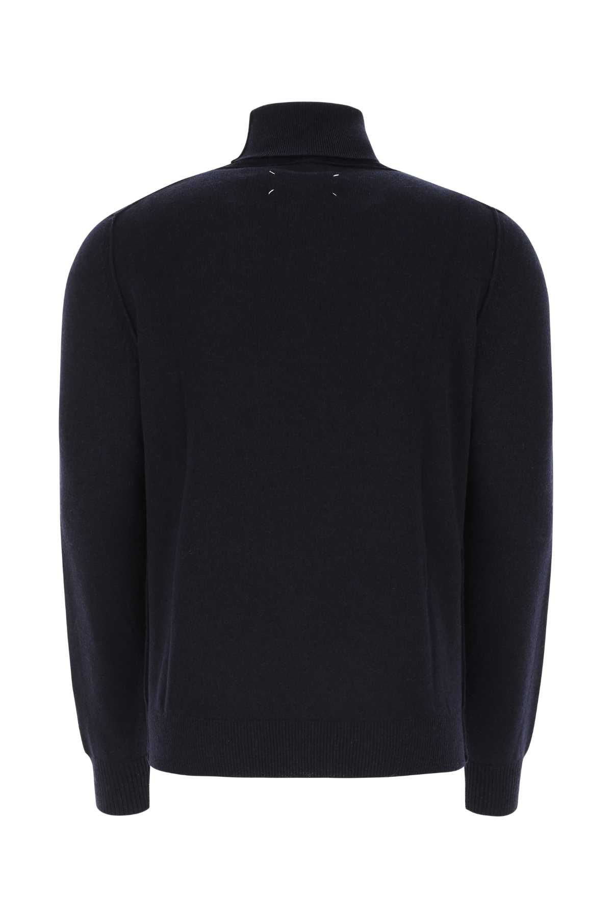 Shop Maison Margiela Dark Blue Cashmere Sweater In 511