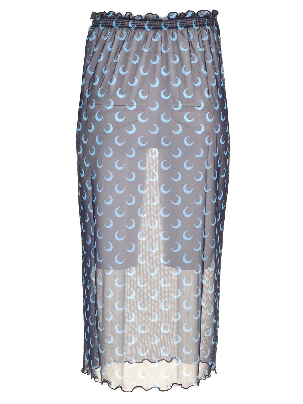 Shop Marine Serre Mesh Midi Skirt In Blue