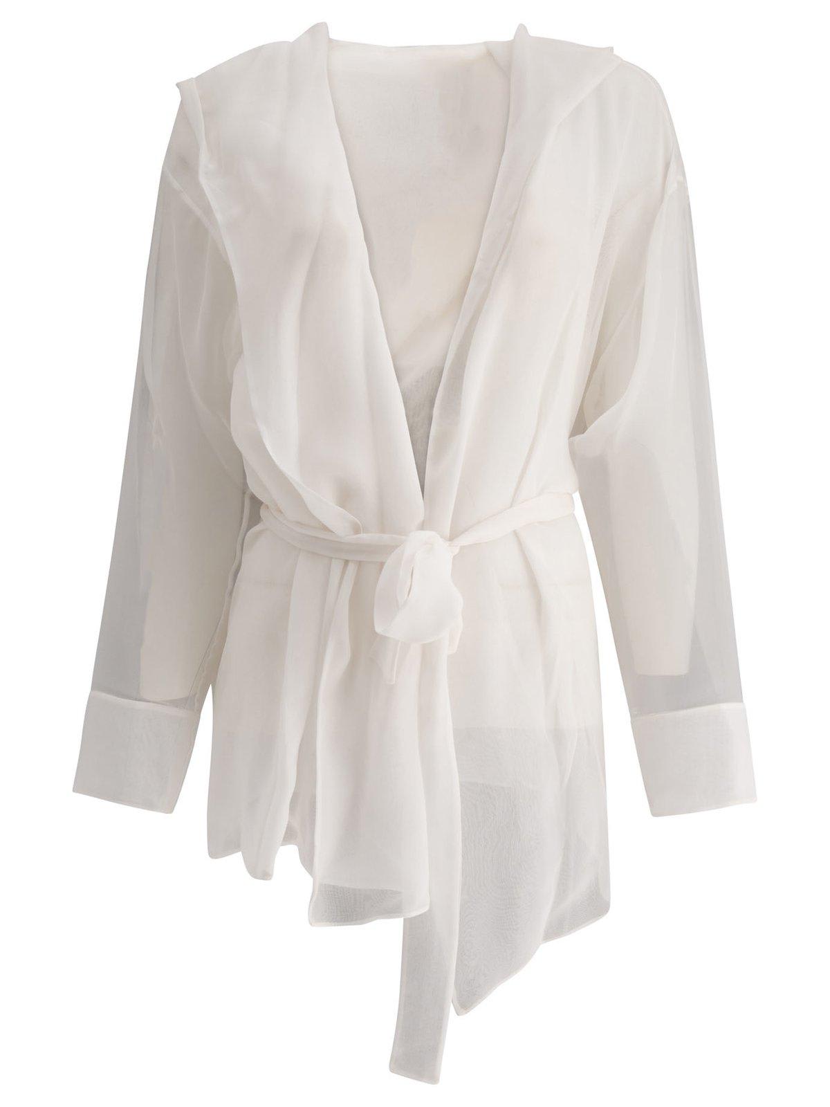 Shop Max Mara Hooded Chiffon Jacket