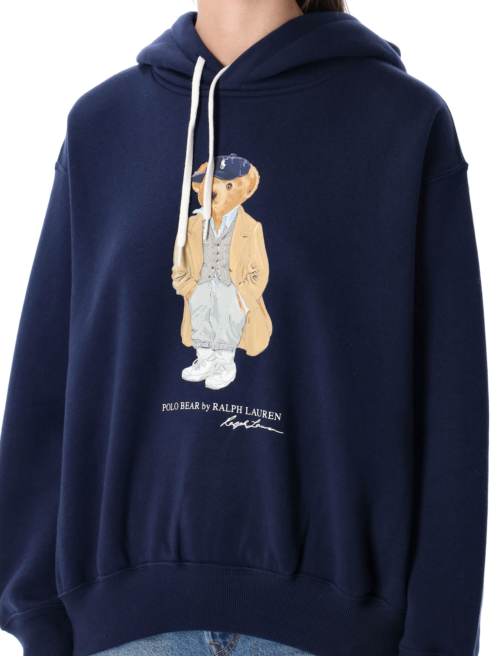 Polo Ralph Lauren Polo Bear Navy Fleece Hoodie In Blue