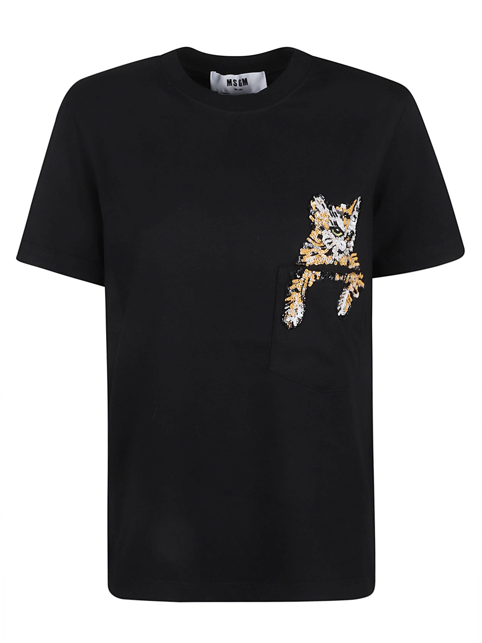 Msgm Tiger T-shirt In Black