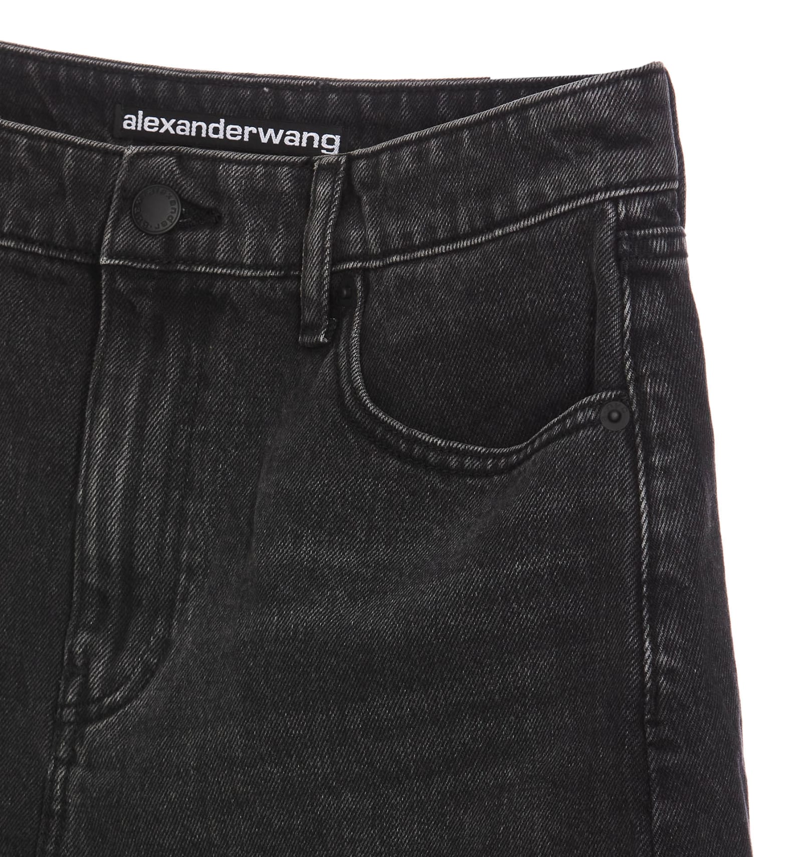 Shop Alexander Wang Bite Denim Shorts In Grey