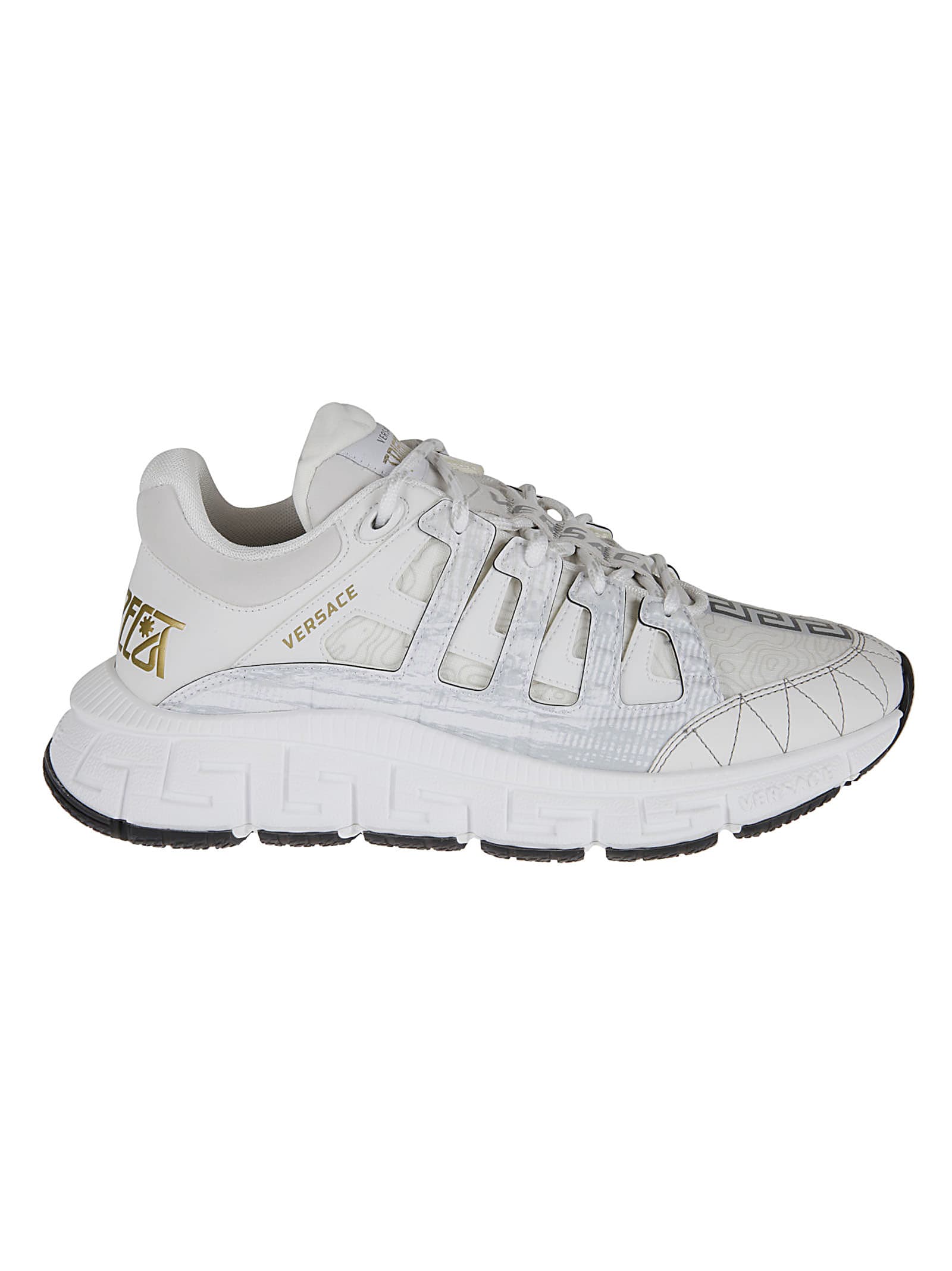 Versace Logo Patched Paneled Knit Sneakers