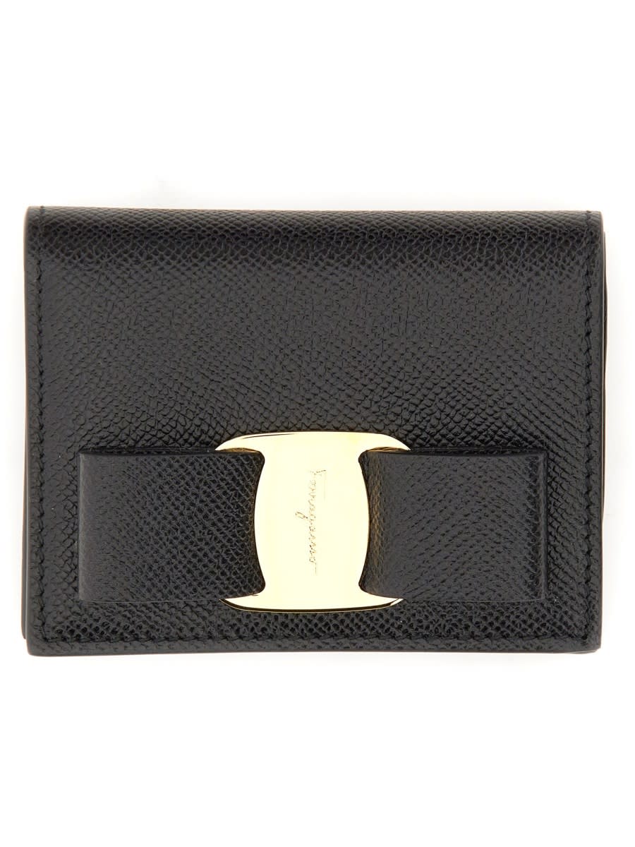 Ferragamo Portafoglio Mini Con Logo In Black