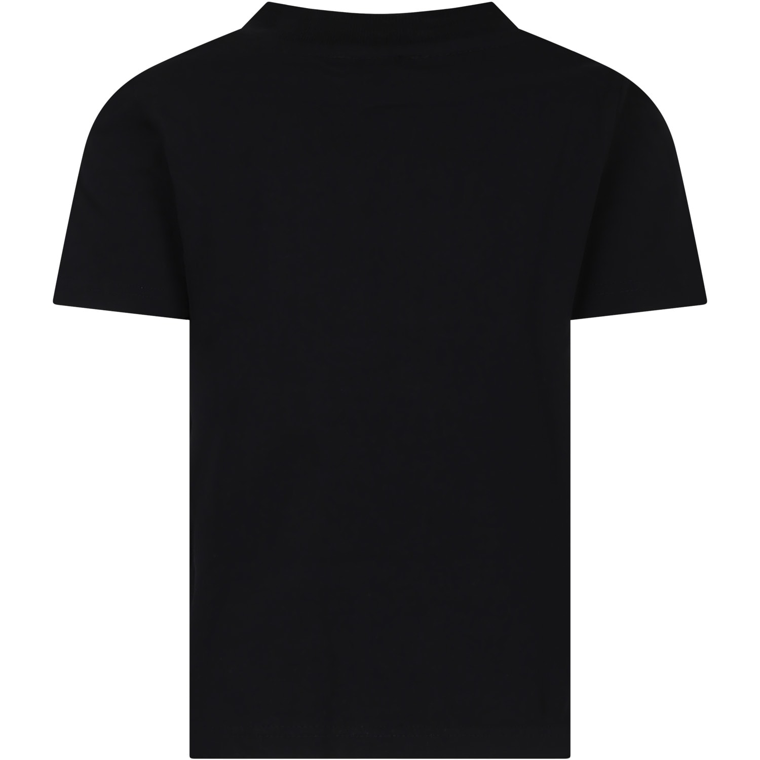 Shop Givenchy Black T-shirt For Boy With Denim Logo In Nero