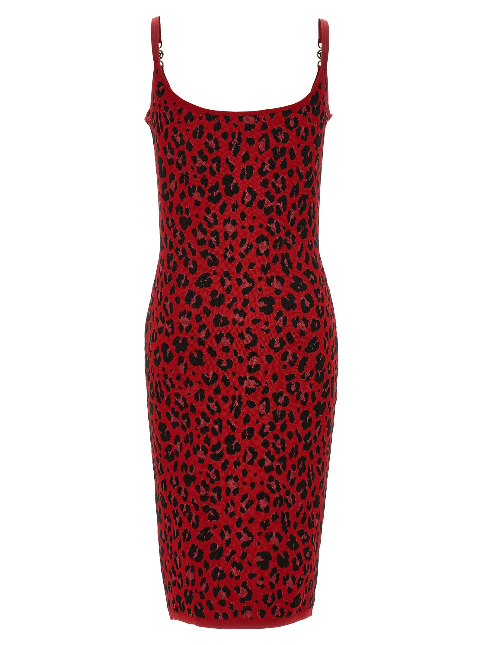 Shop Versace Medusa Animal Dress In Red