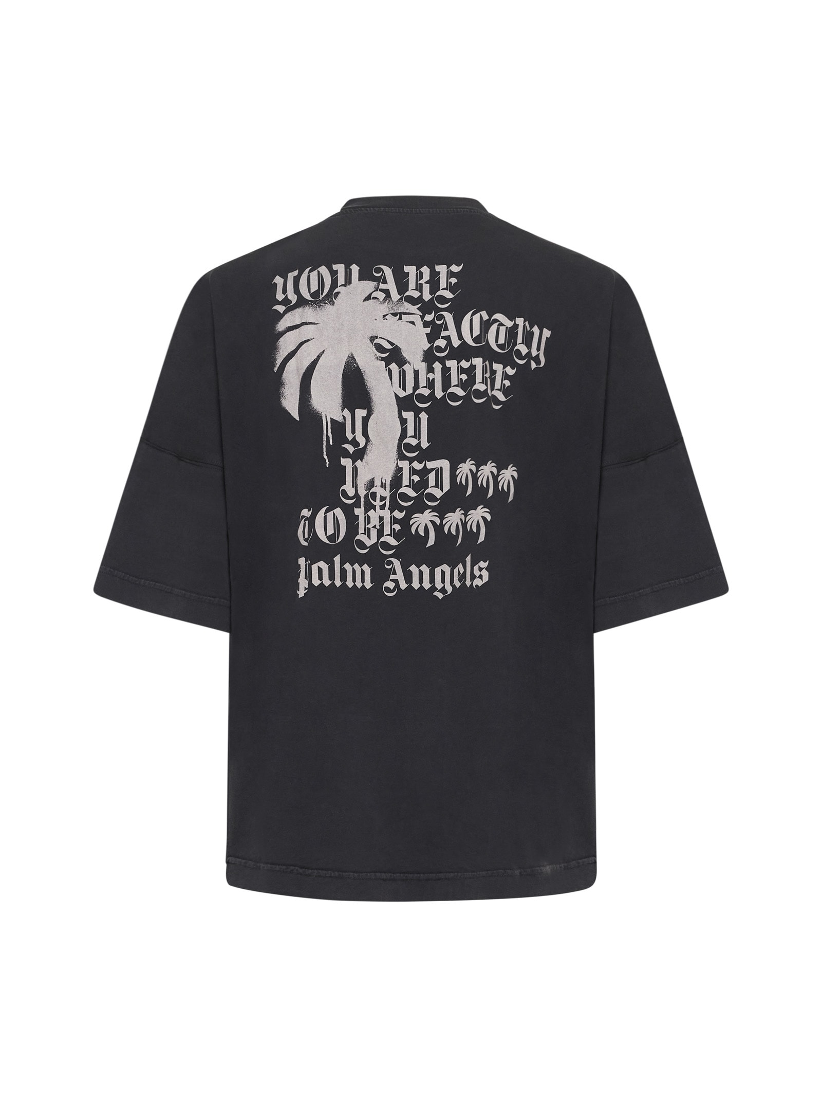 Shop Palm Angels T-shirt In Black Grey