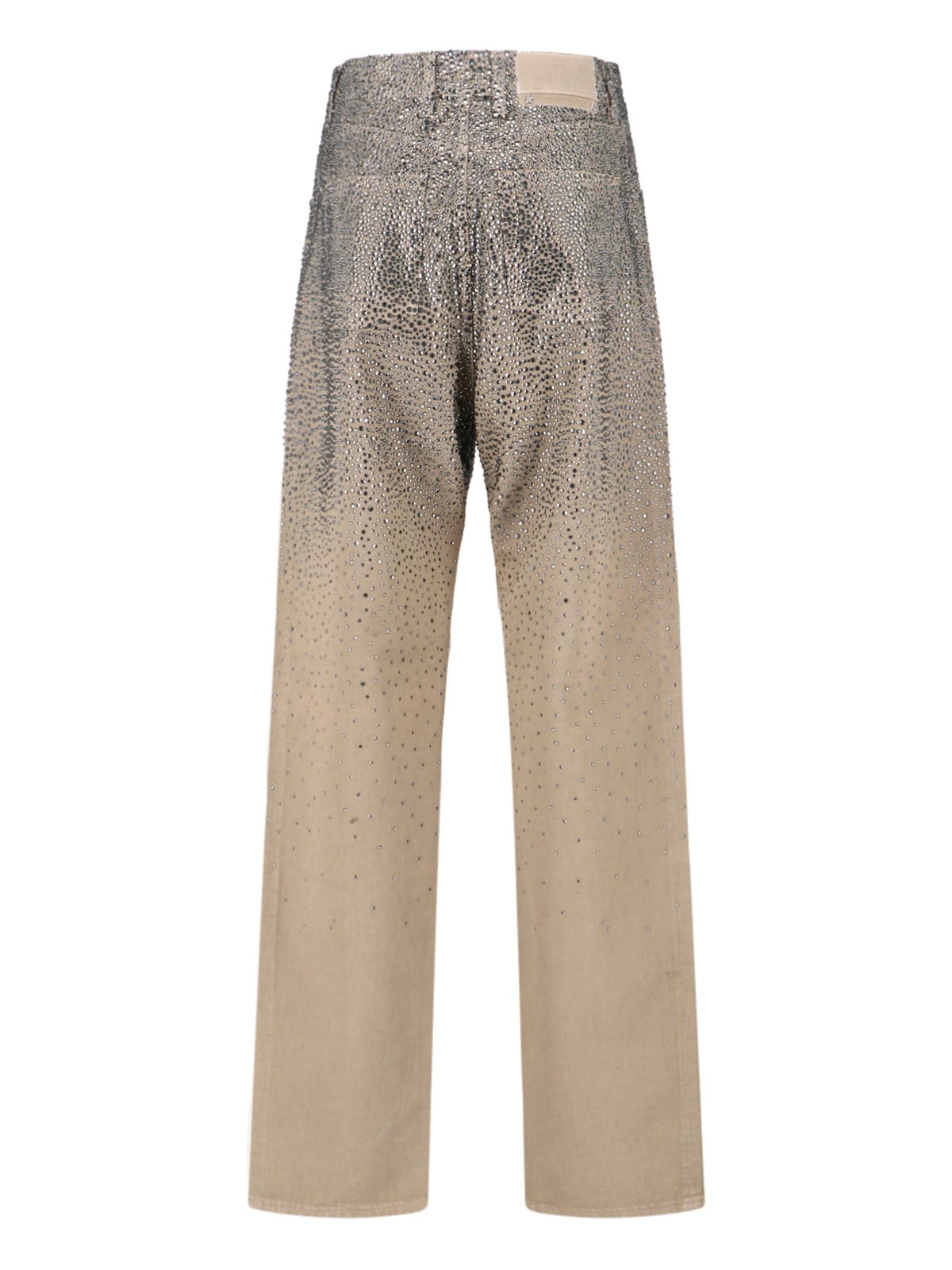 Golden Goose Straight-leg Pants With Gradient Crystal Embellishment In Gold