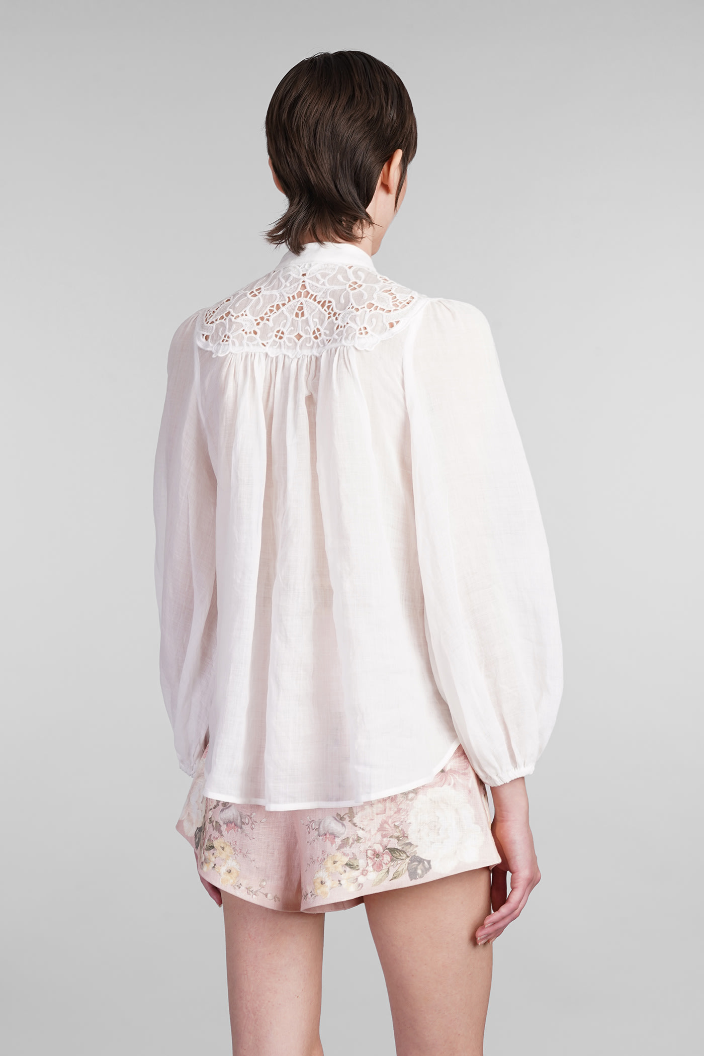 Shop Zimmermann Shirt In White Ramie