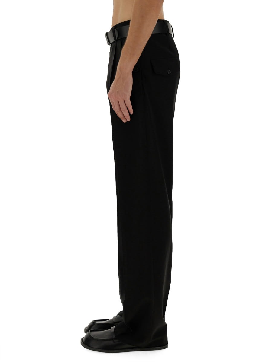 Moschino Wool Trousers Featuring Pockets In Black