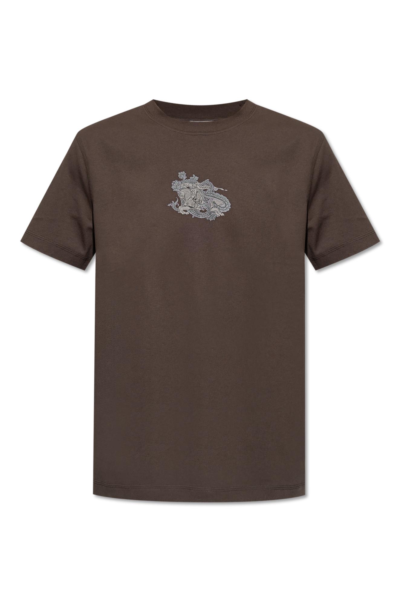 Shop Burberry T-shirt With Logo In Shadow