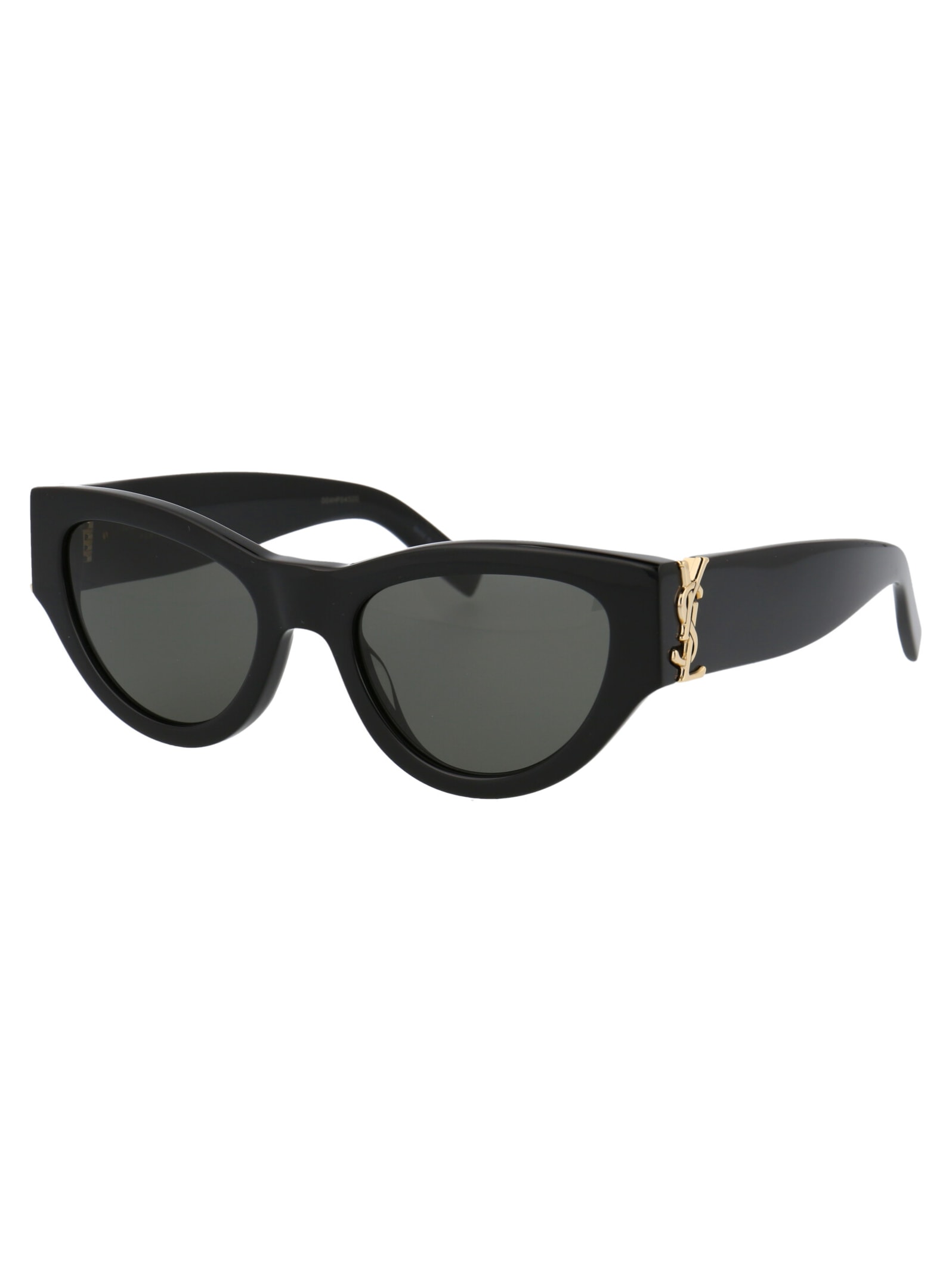 Shop Saint Laurent Sl M94 Sunglasses In 001 Black Black Grey