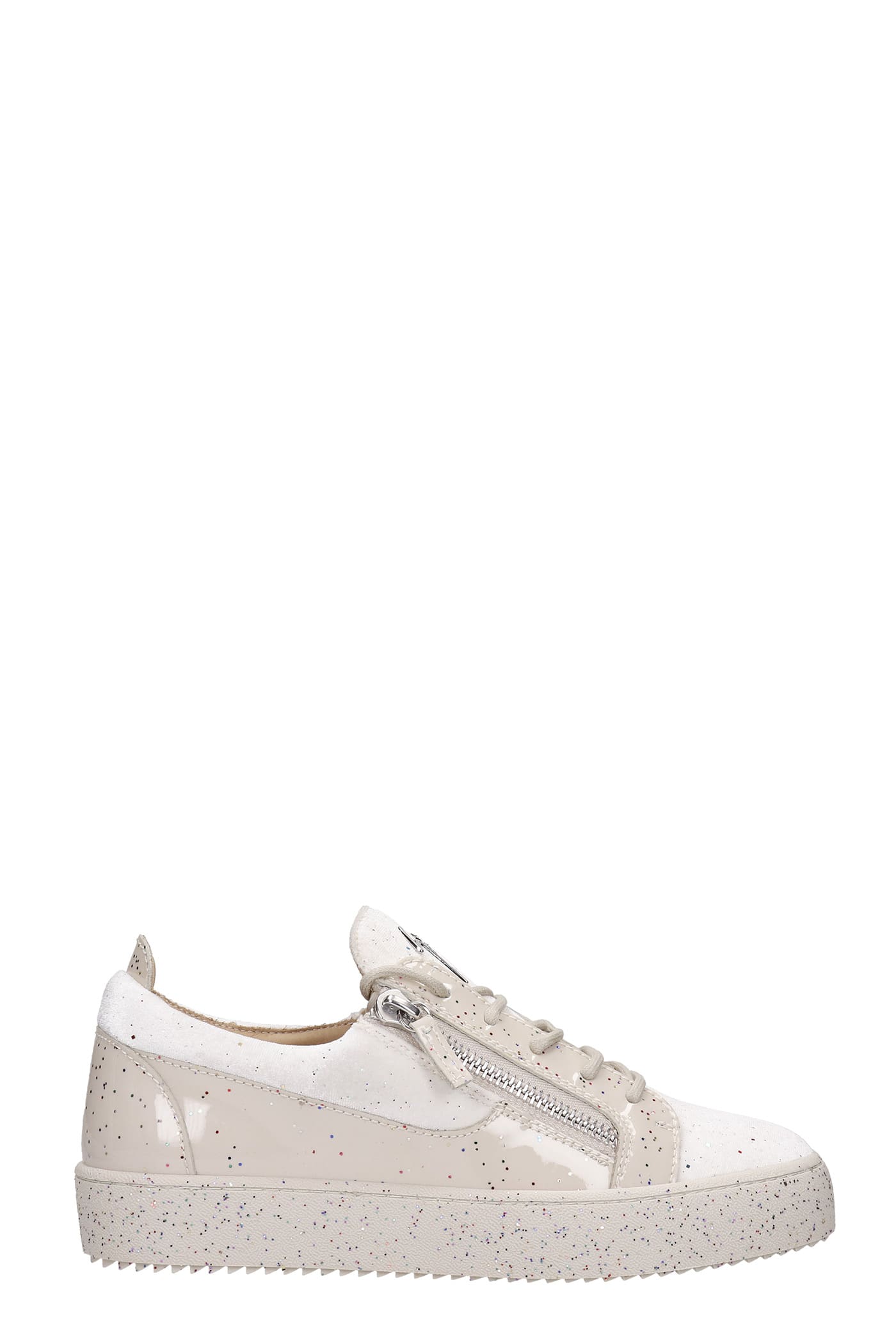 Giuseppe Zanotti Frankie Sneakers In White Velvet
