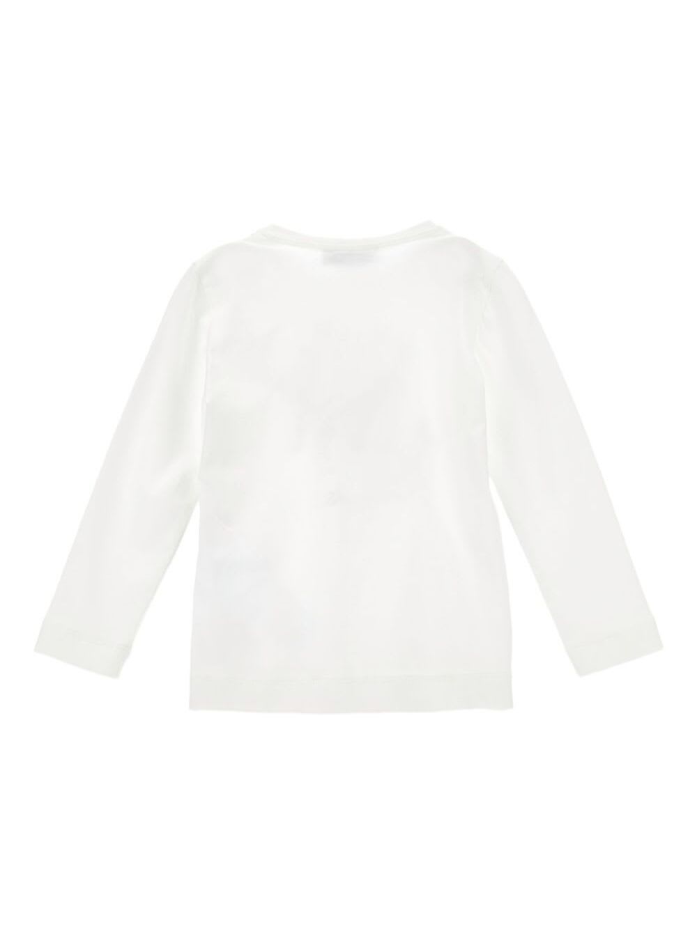 Monnalisa Kids' T-shirt St.teddy Jersey Jersey Cotone Stretch In White