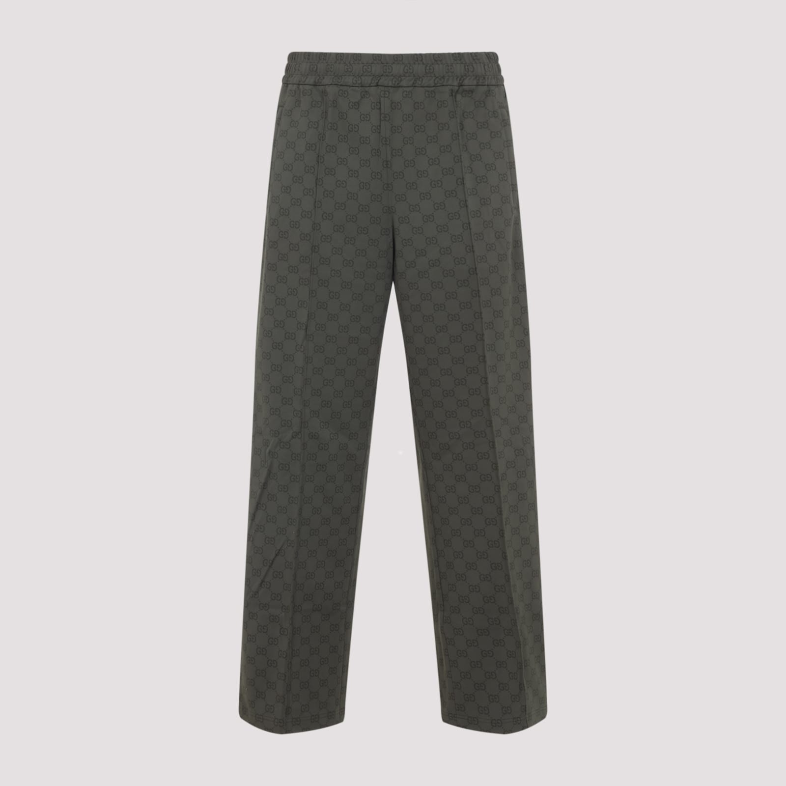 Gucci Straight-leg Trousers In Subtle Checkered Pattern In Gray