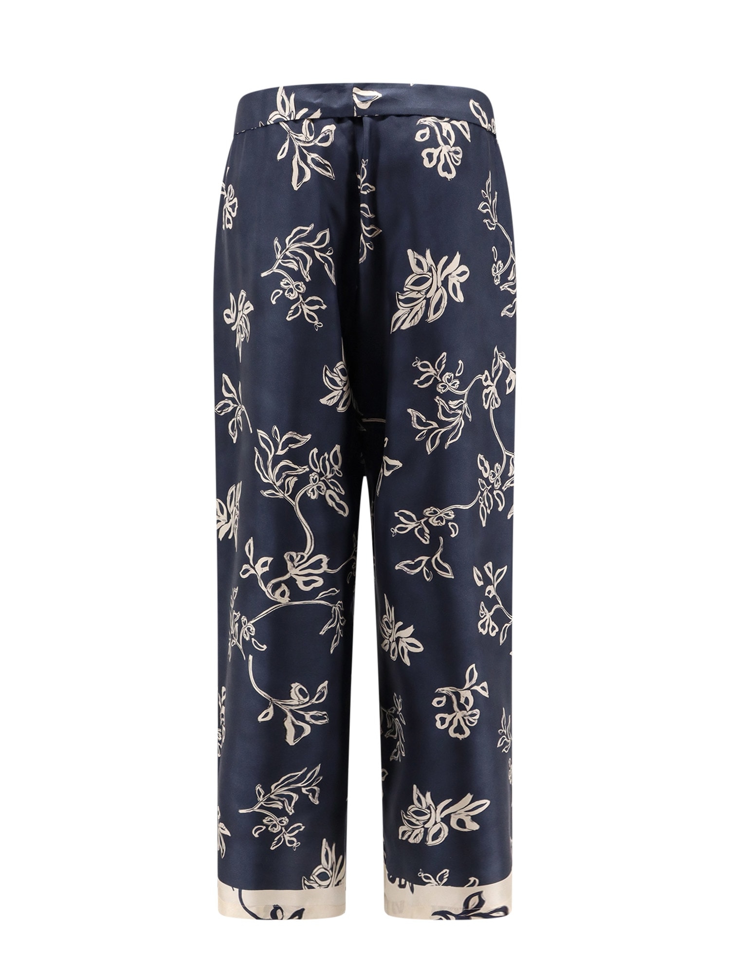 Shop 's Max Mara Cinzia Silk Trouser With Floral Print In Blue