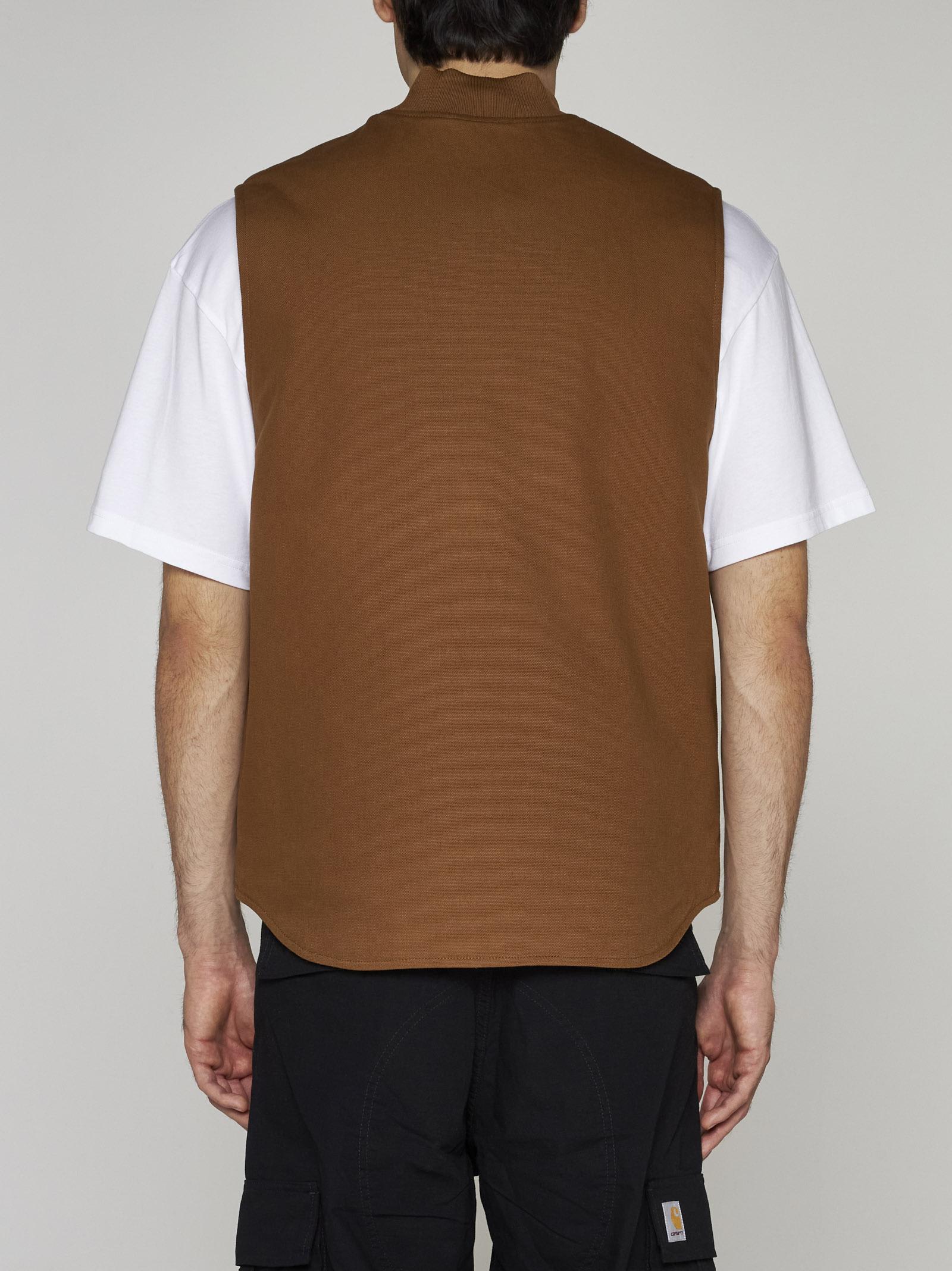 Carhartt Logo-patch Zipped Vest In Hamilton Brown