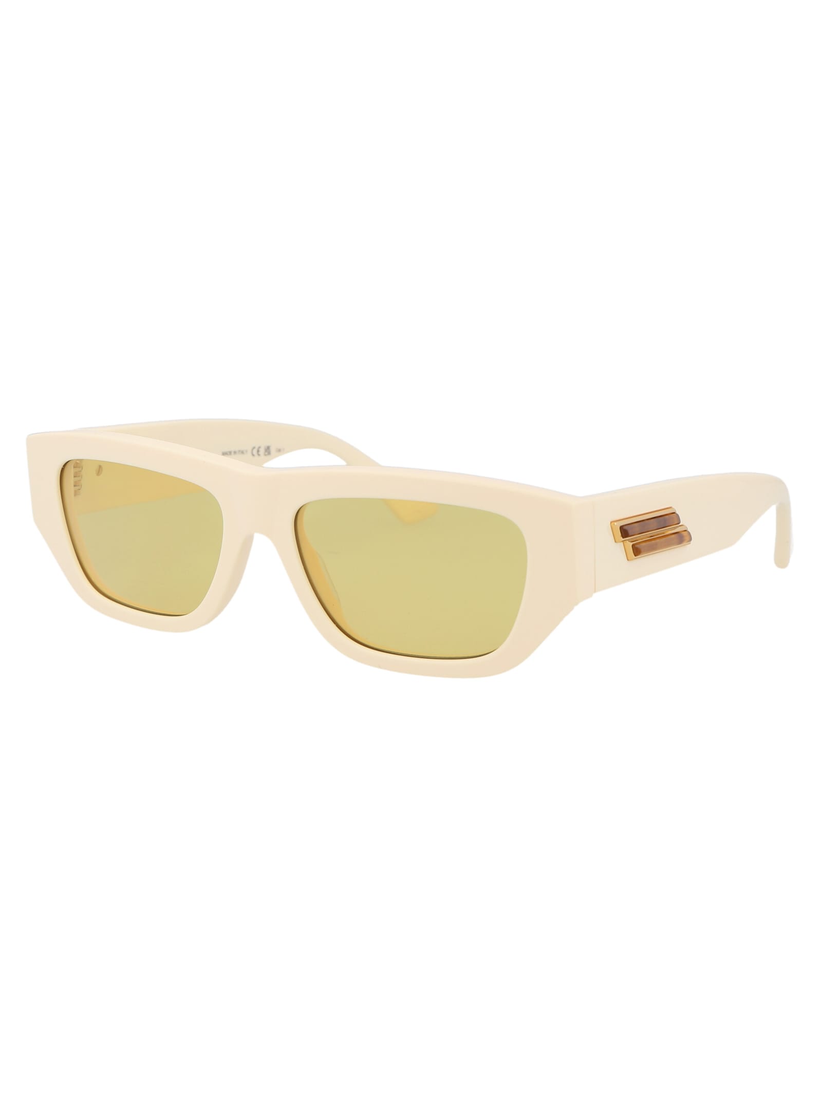 Shop Bottega Veneta Bv1252s Sunglasses In 003 Ivory Ivory Yellow