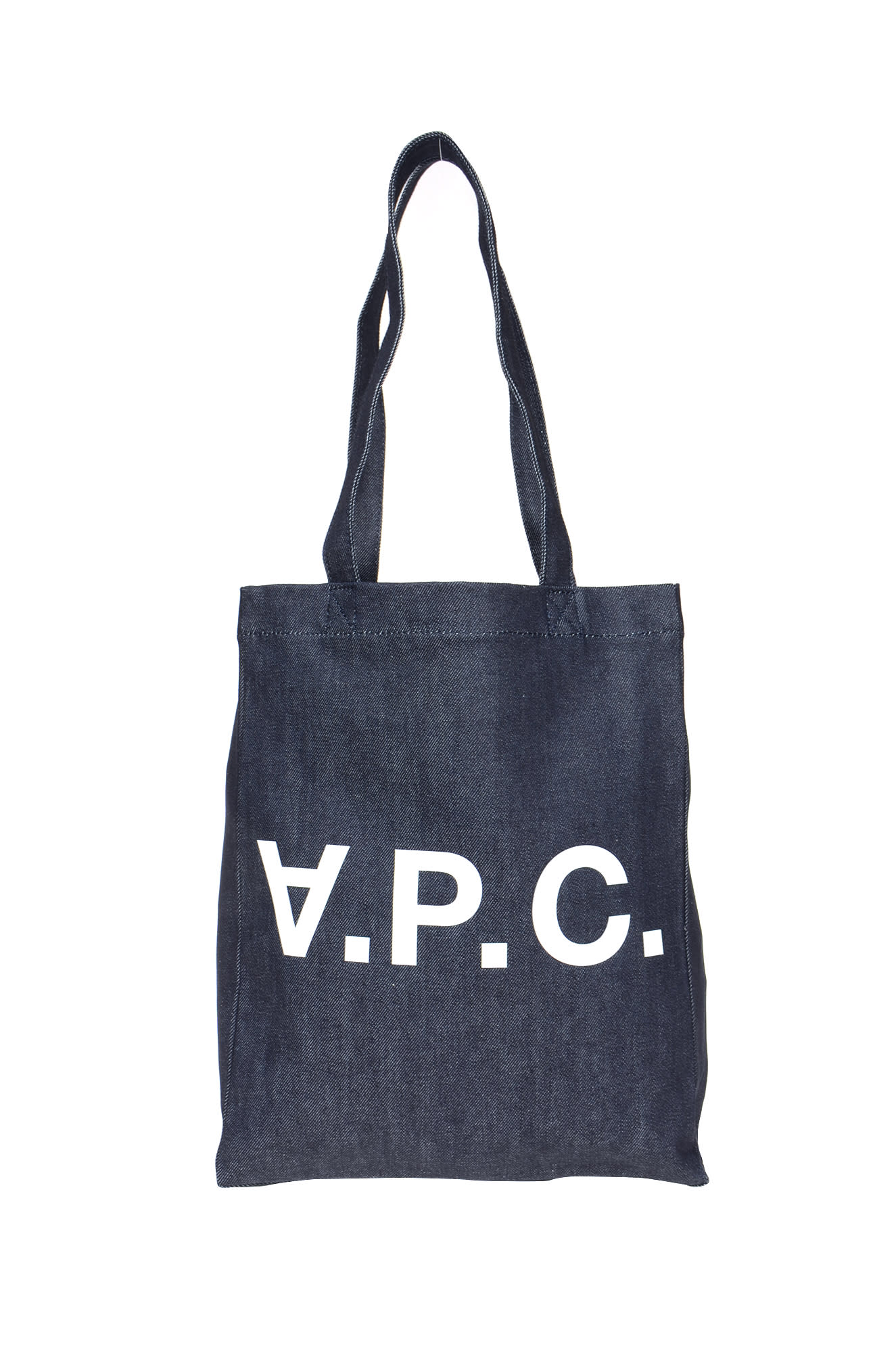 A.P.C. Printed Denim Shopper Bag