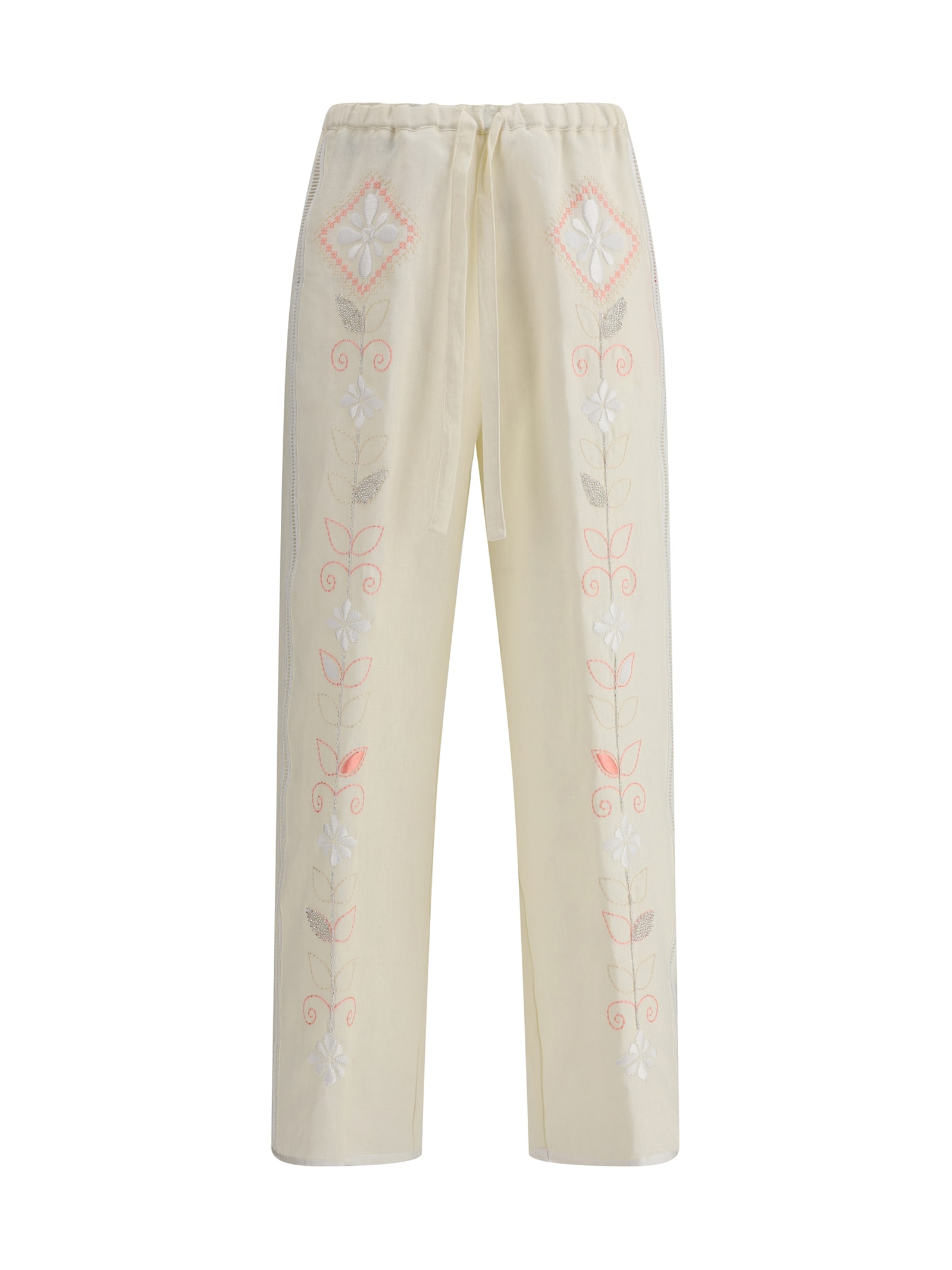 Shop Forte Forte Embroidered Linen Pants